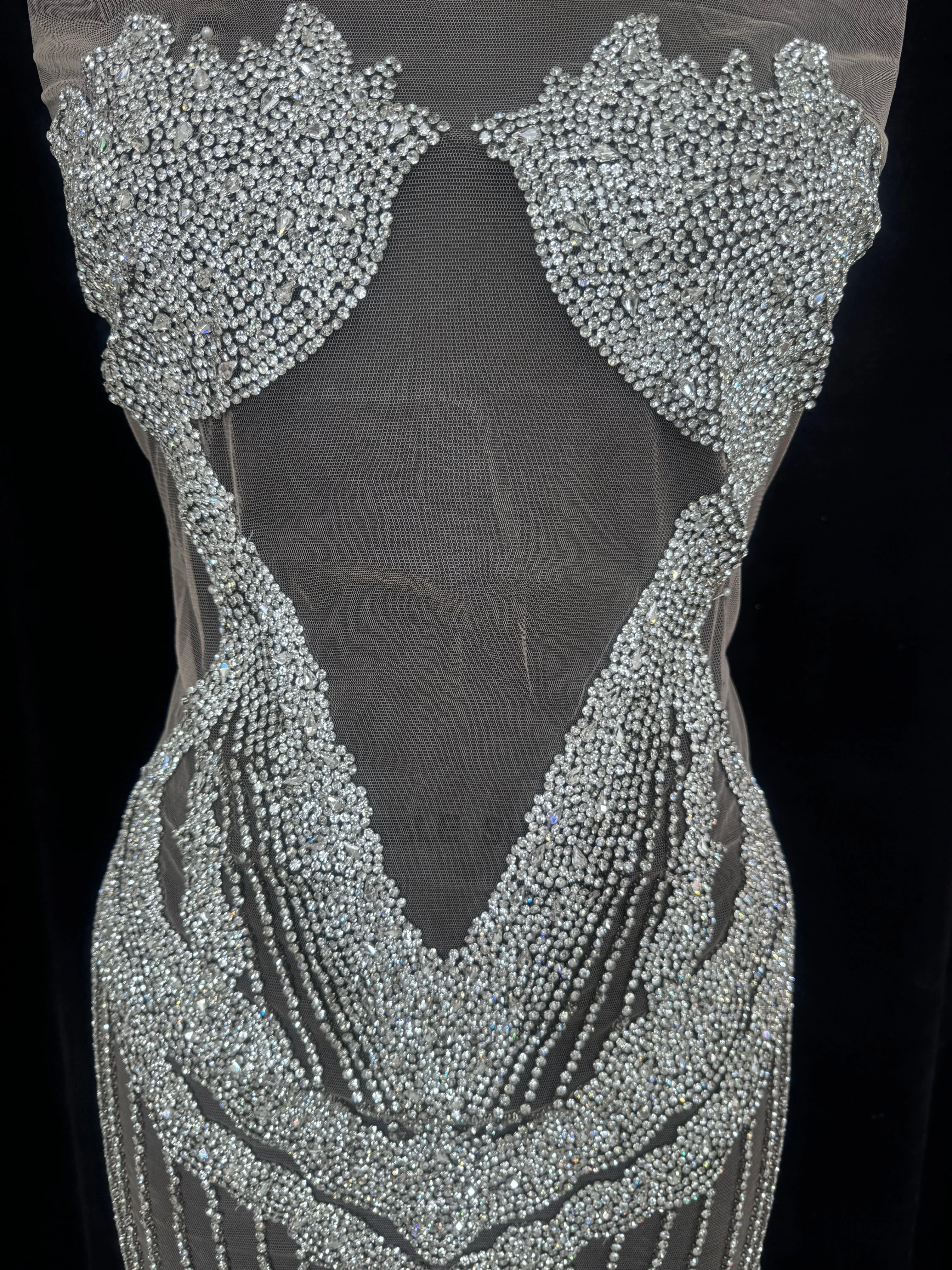 Blanca Silver Rhinestone Bodice Applique - Image 3