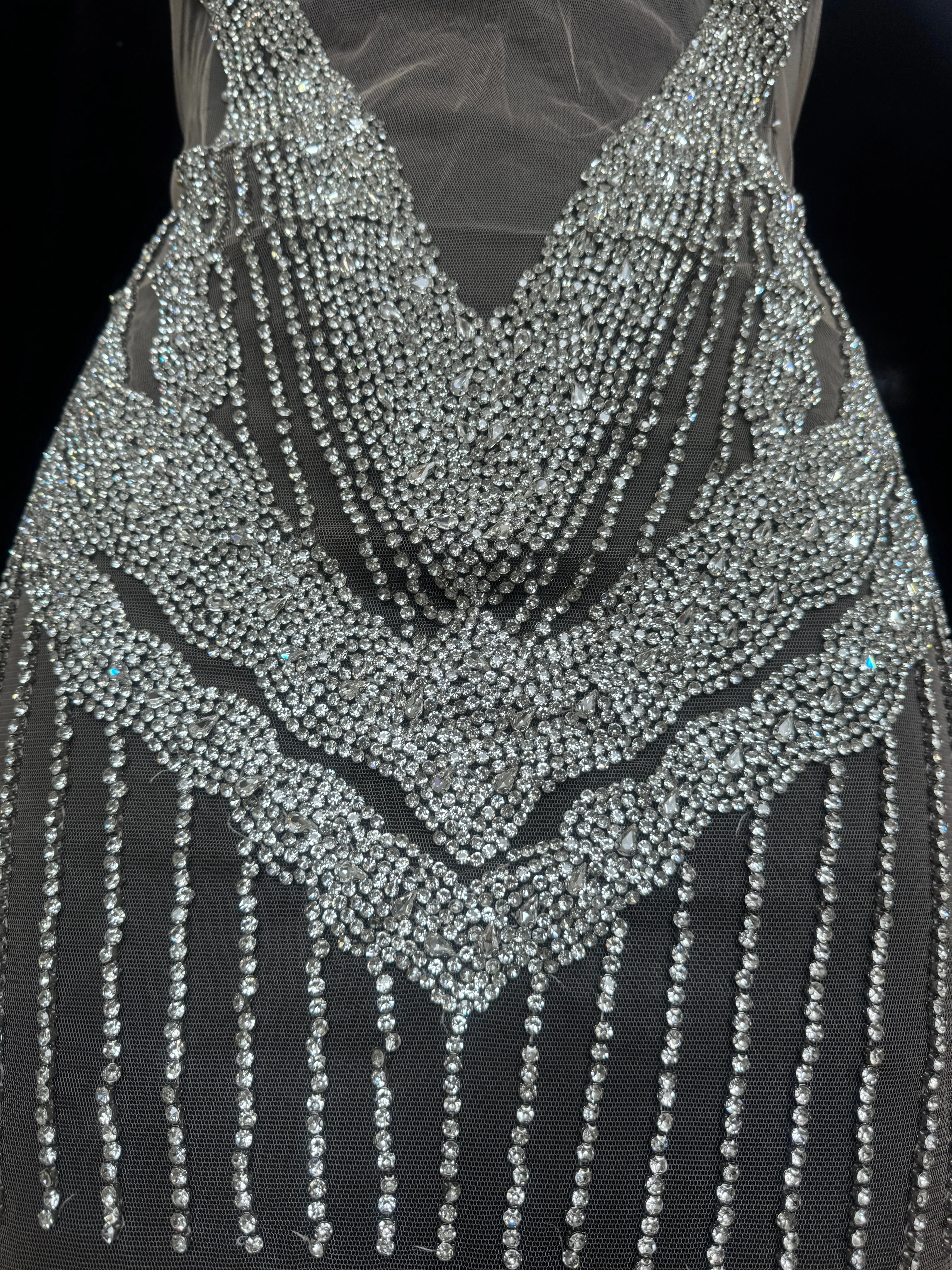 Blanca Silver Rhinestone Bodice Applique - Image 4