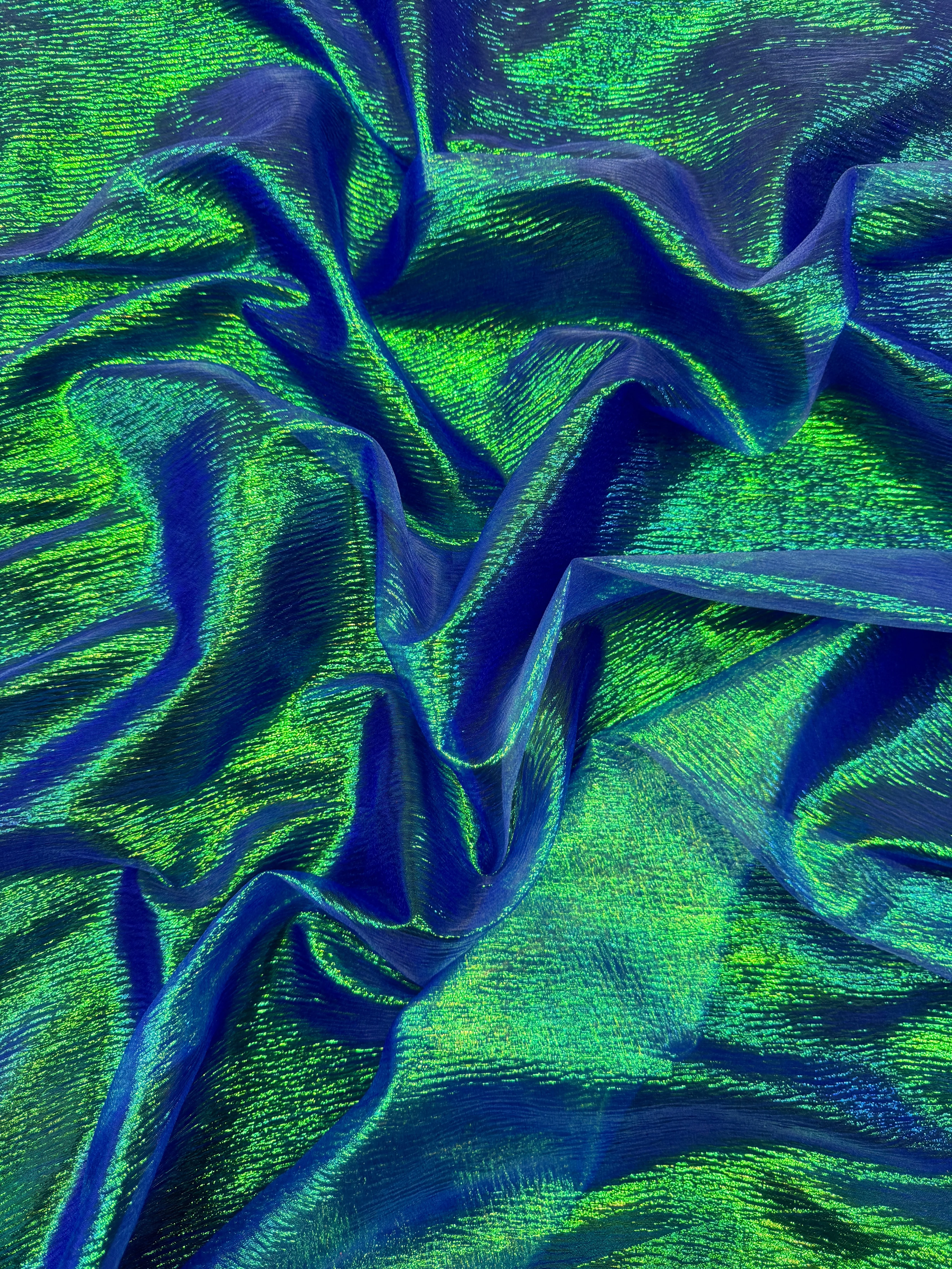 Blue Iridescent Crushed Organza - Image 2