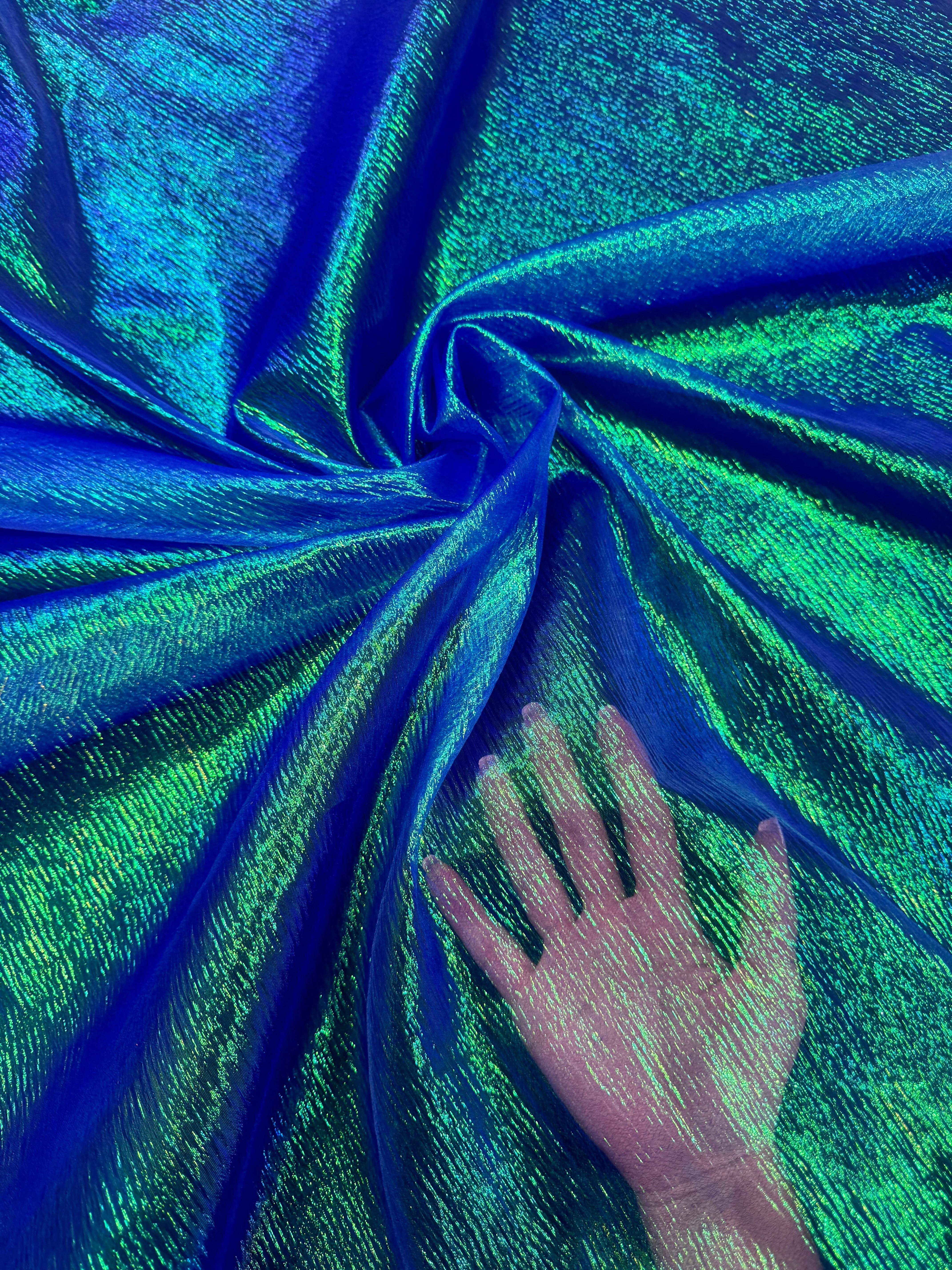 Blue Iridescent Crushed Organza - Image 3