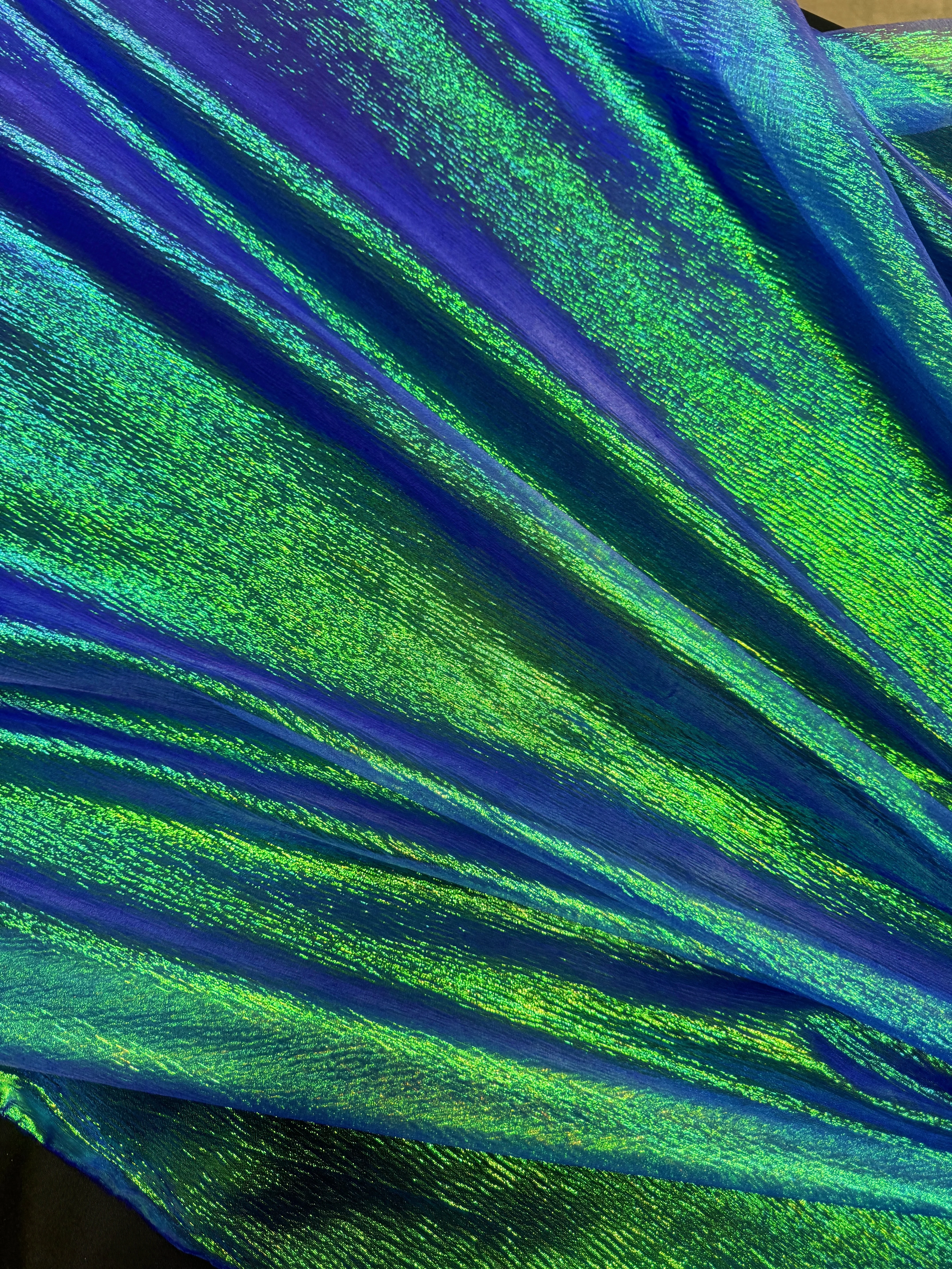 Blue Iridescent Crushed Organza - Image 4