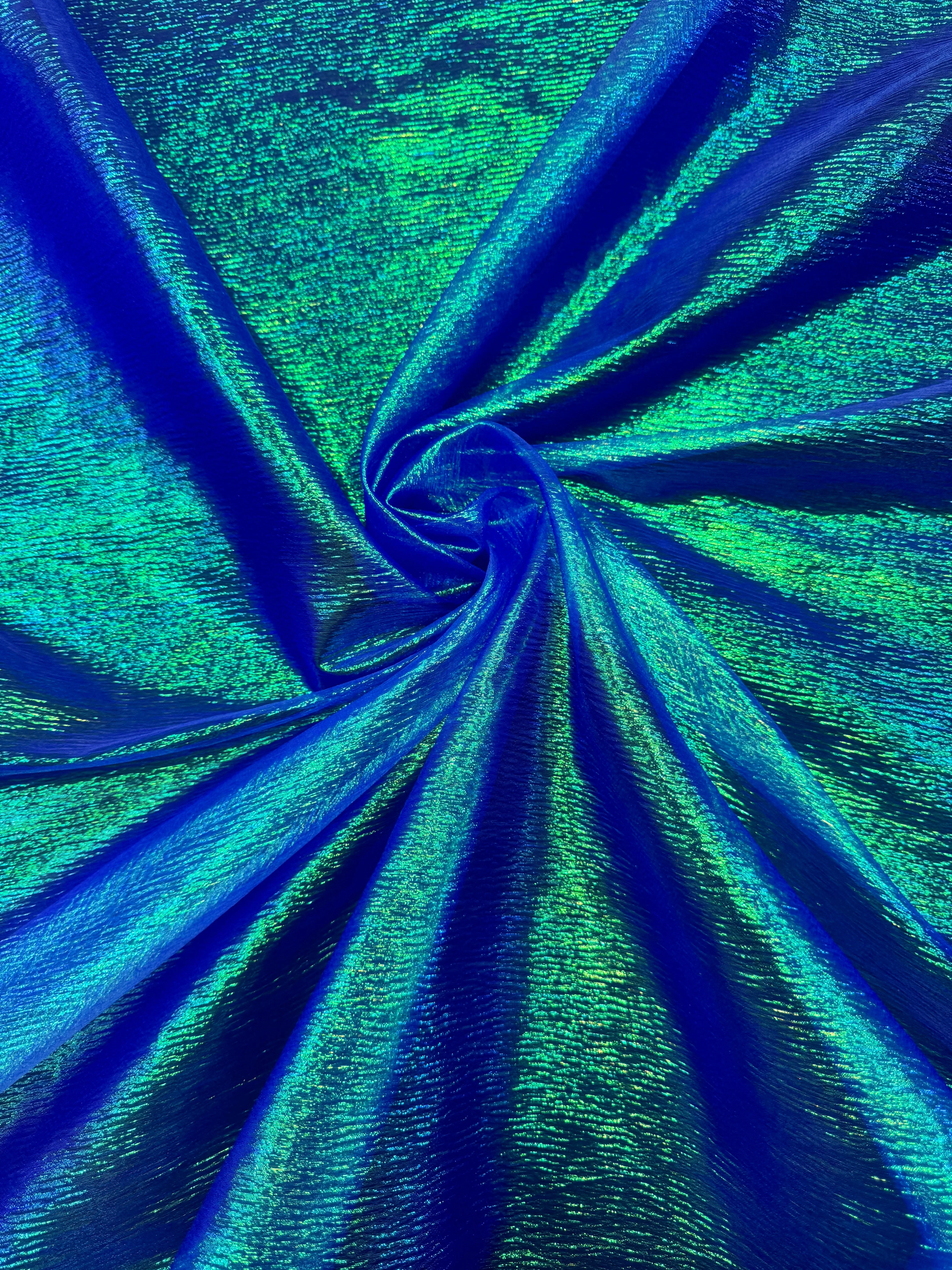 Blue Iridescent Crushed Organza - Image 6