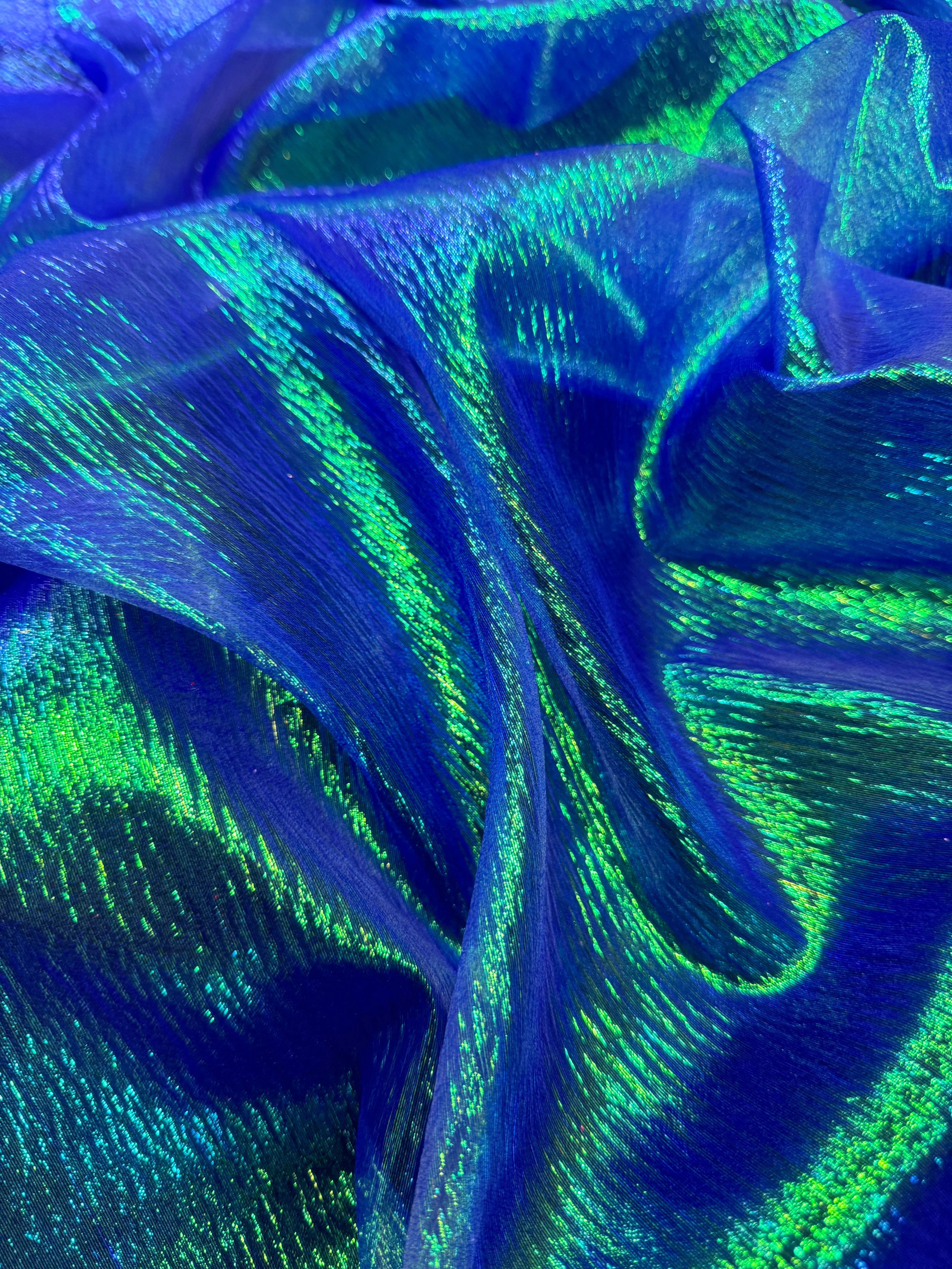 Blue Iridescent Crushed Organza - Image 8