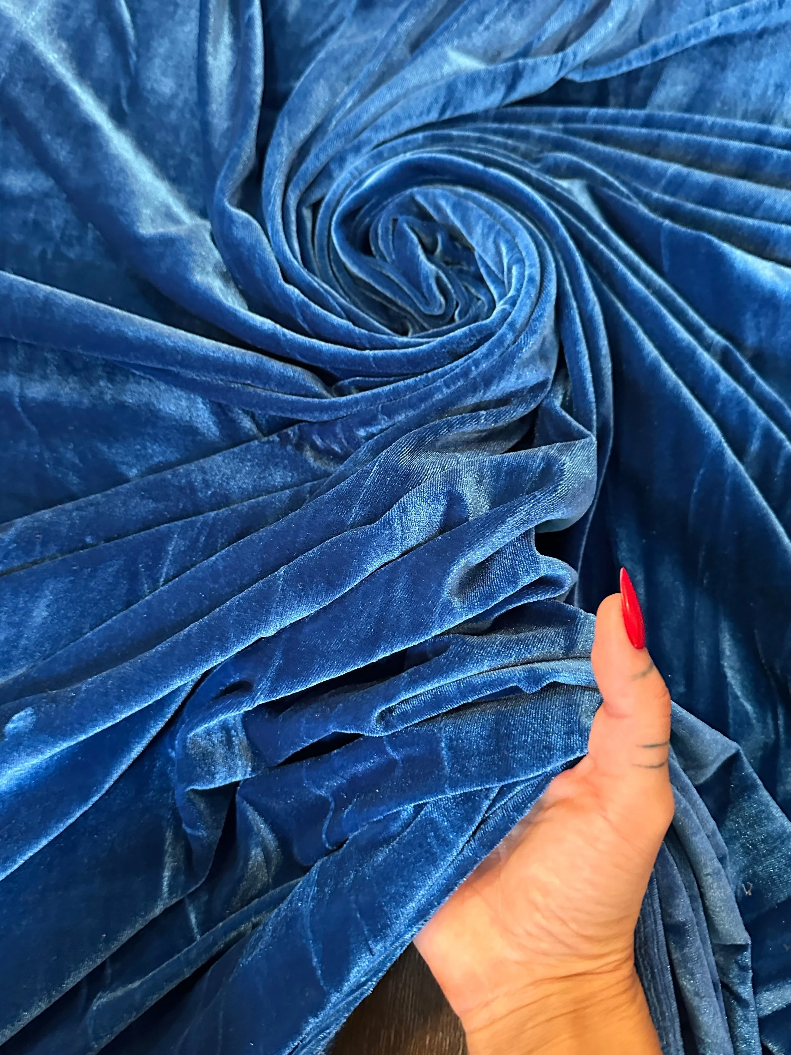 Blue Sapphire Stretch Velvet - Image 5