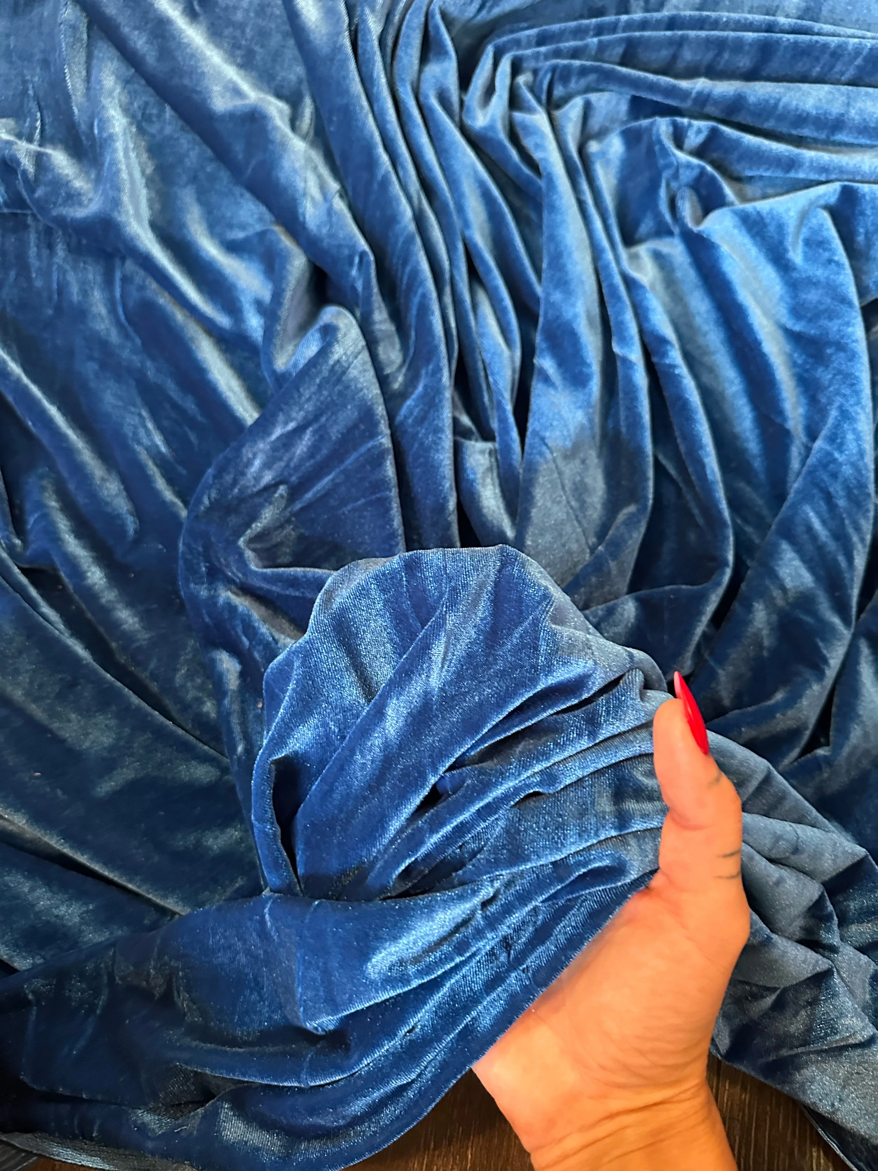 Blue Sapphire Stretch Velvet - Image 6