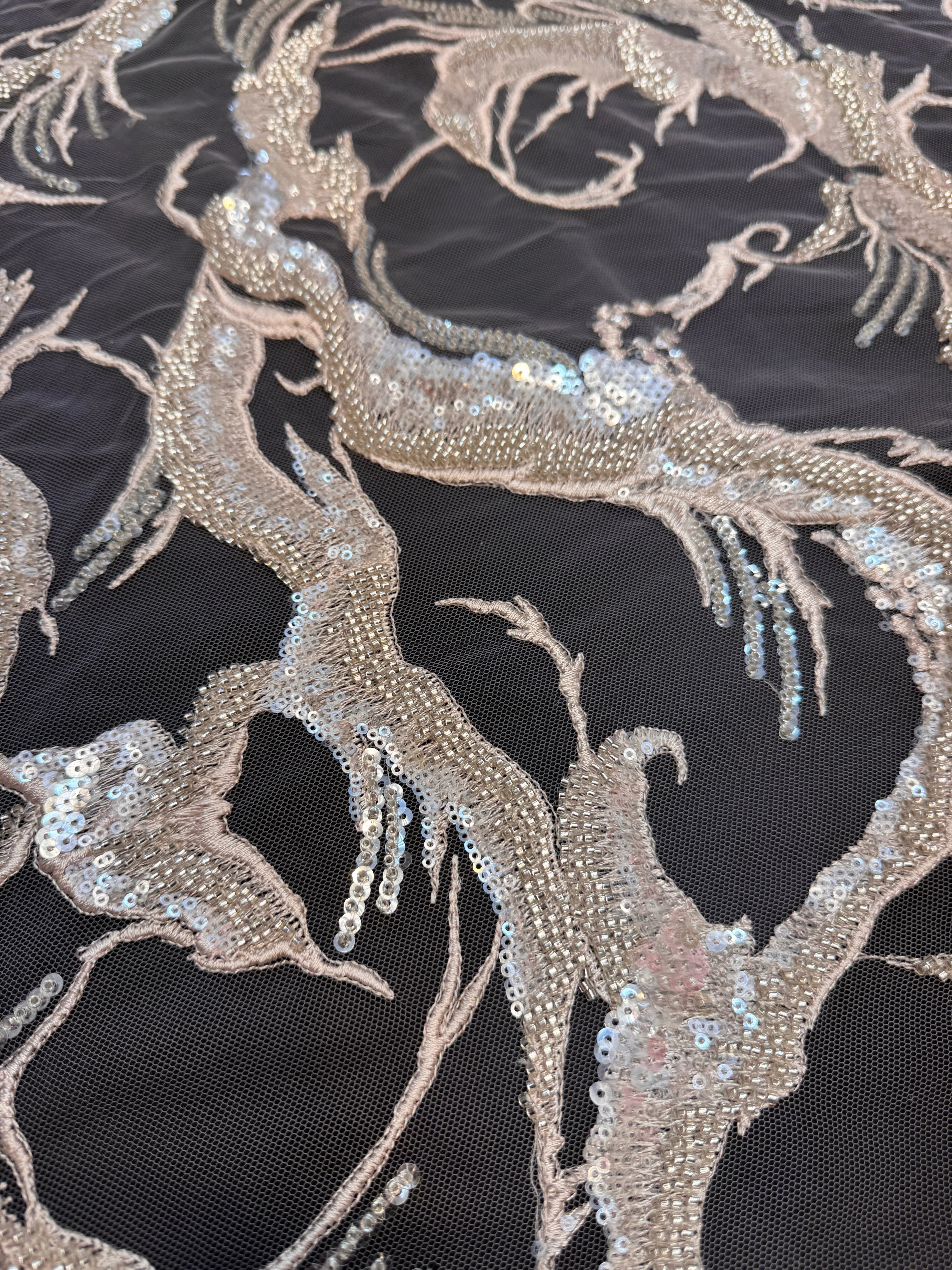 Blush Couture Vine Sequin Embroidered Mesh Lace - Image 5