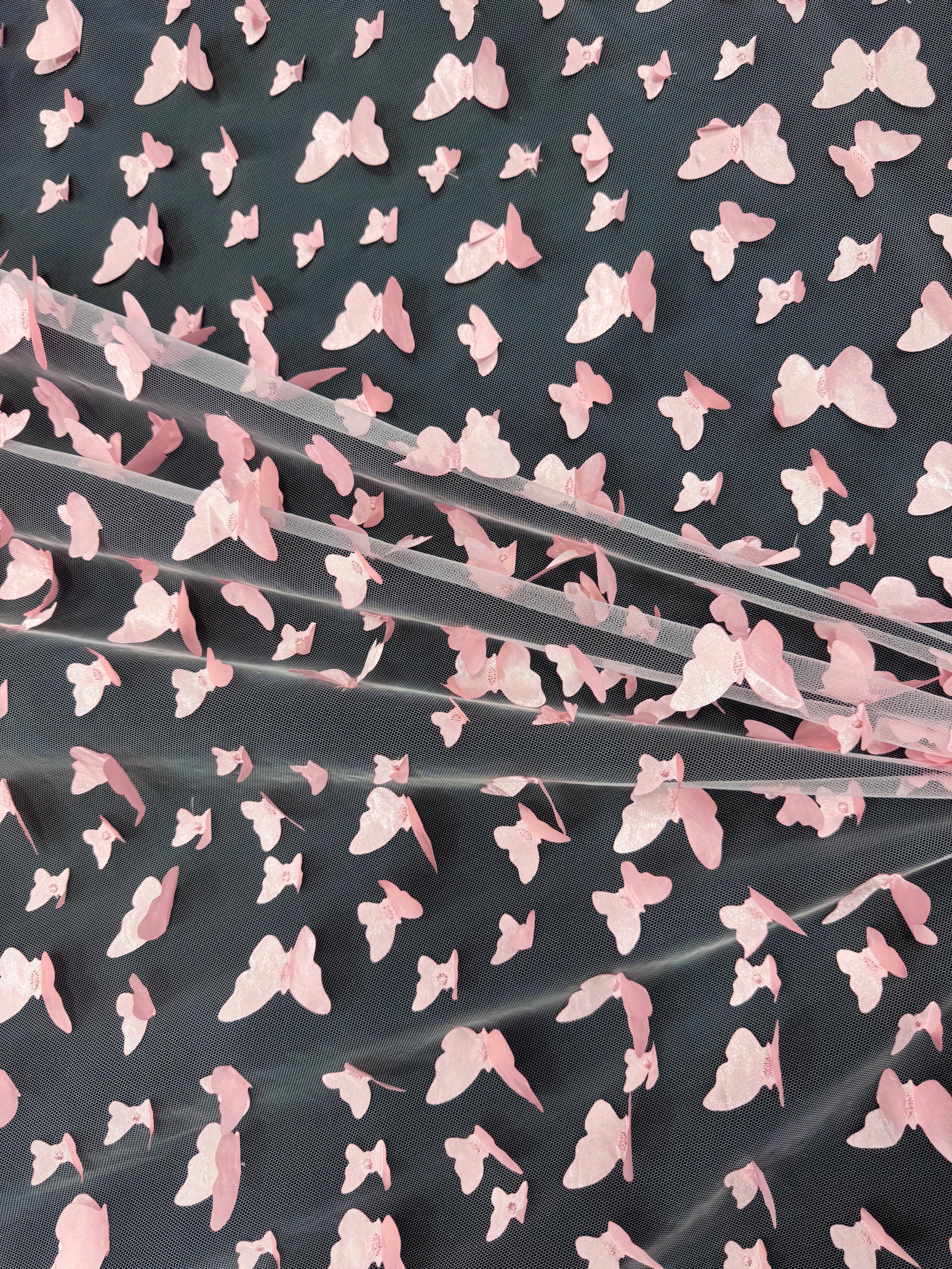 Blush Pink 3D Butterfly Lace - Image 2