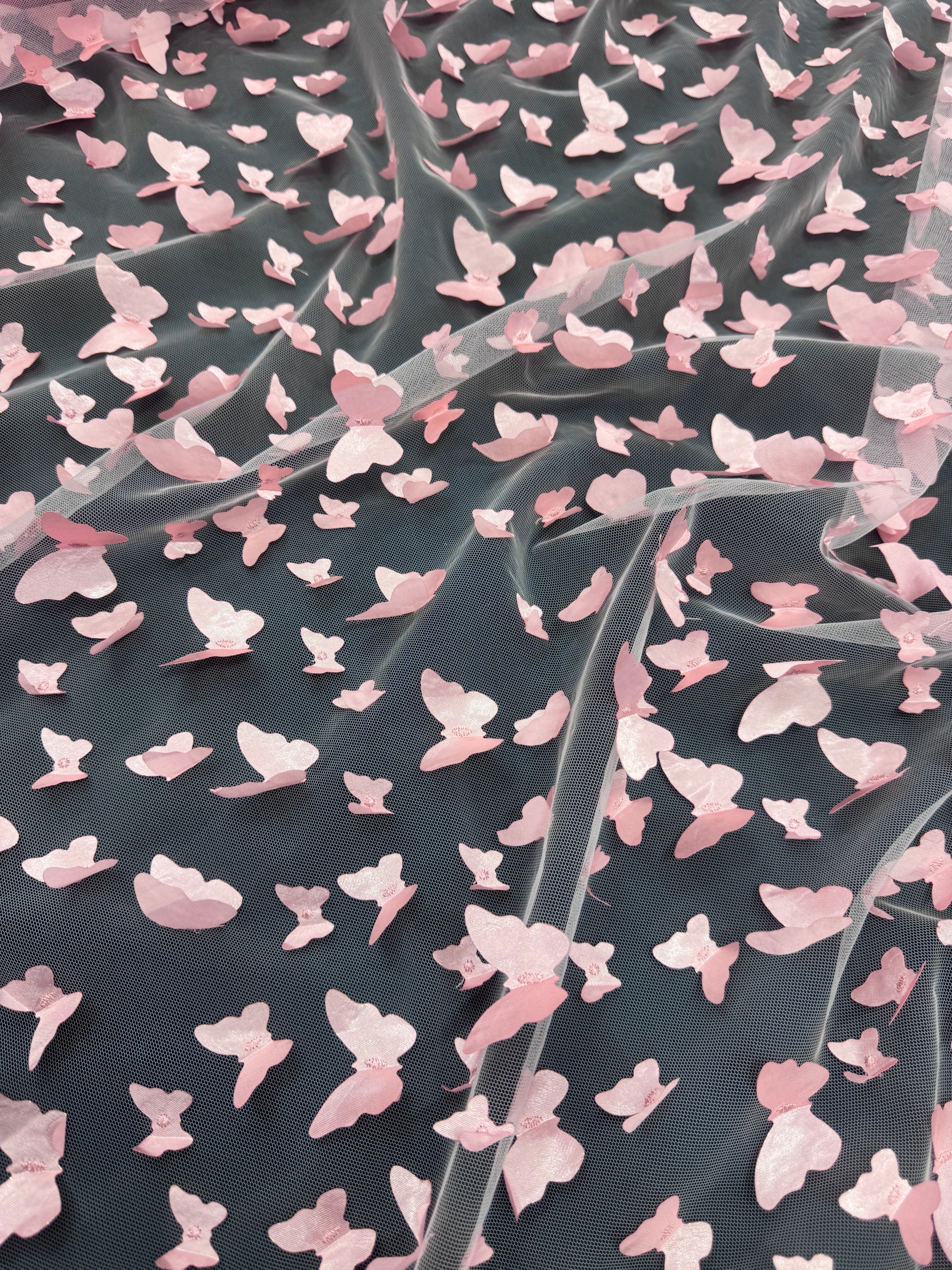 Blush Pink 3D Butterfly Lace - Image 4