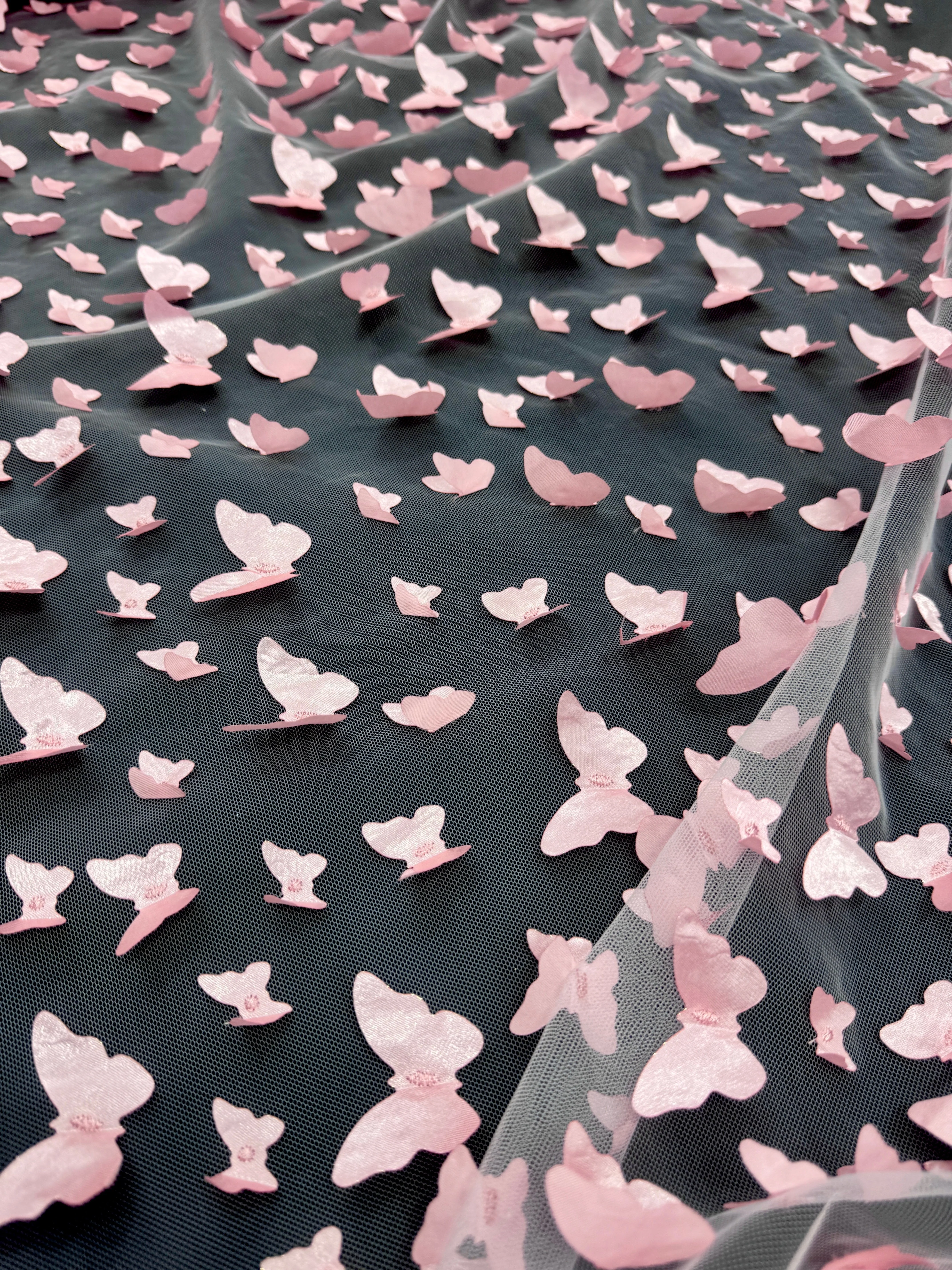 Blush Pink 3D Butterfly Lace - Image 5