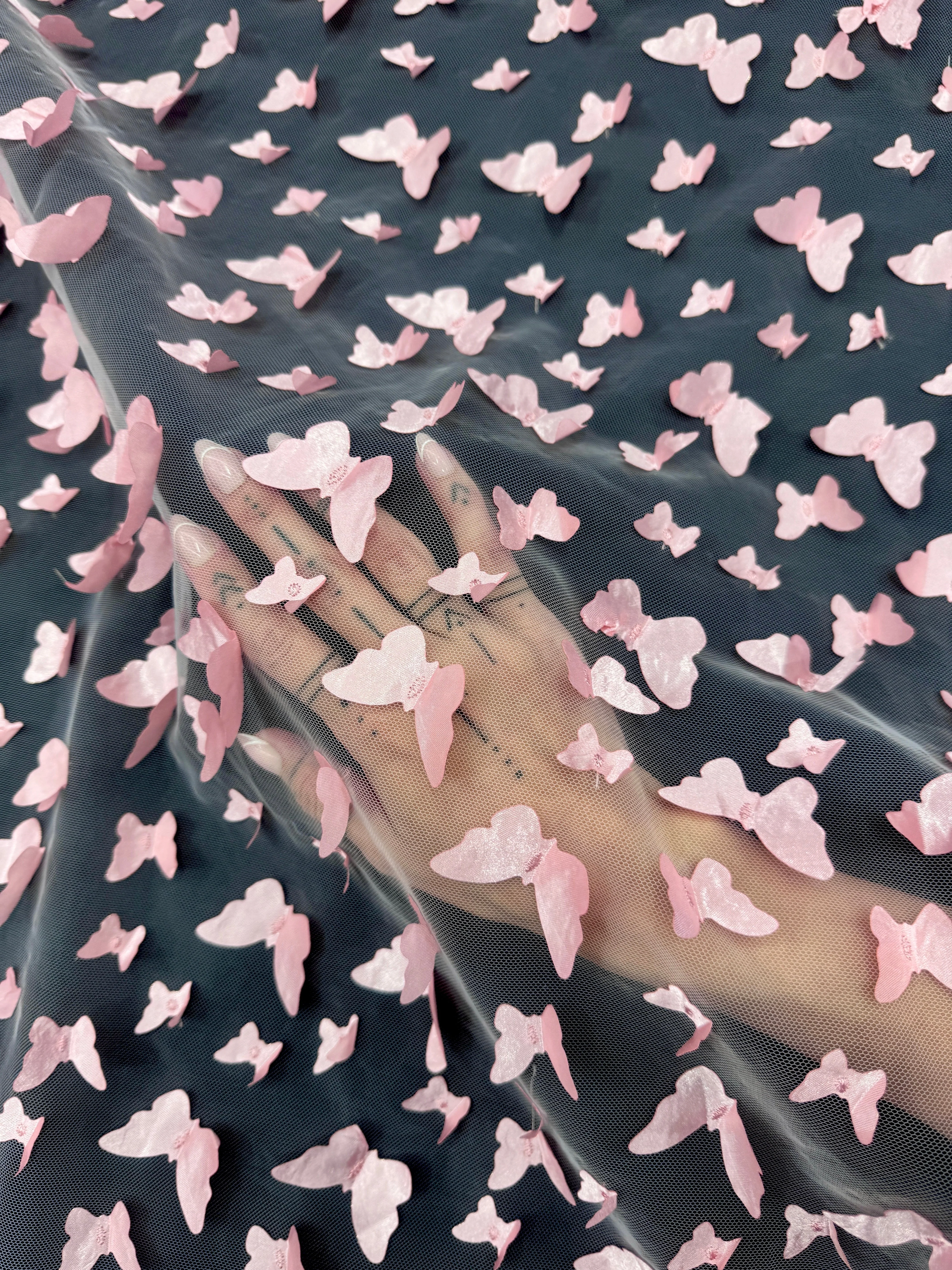 Blush Pink 3D Butterfly Lace - Image 7