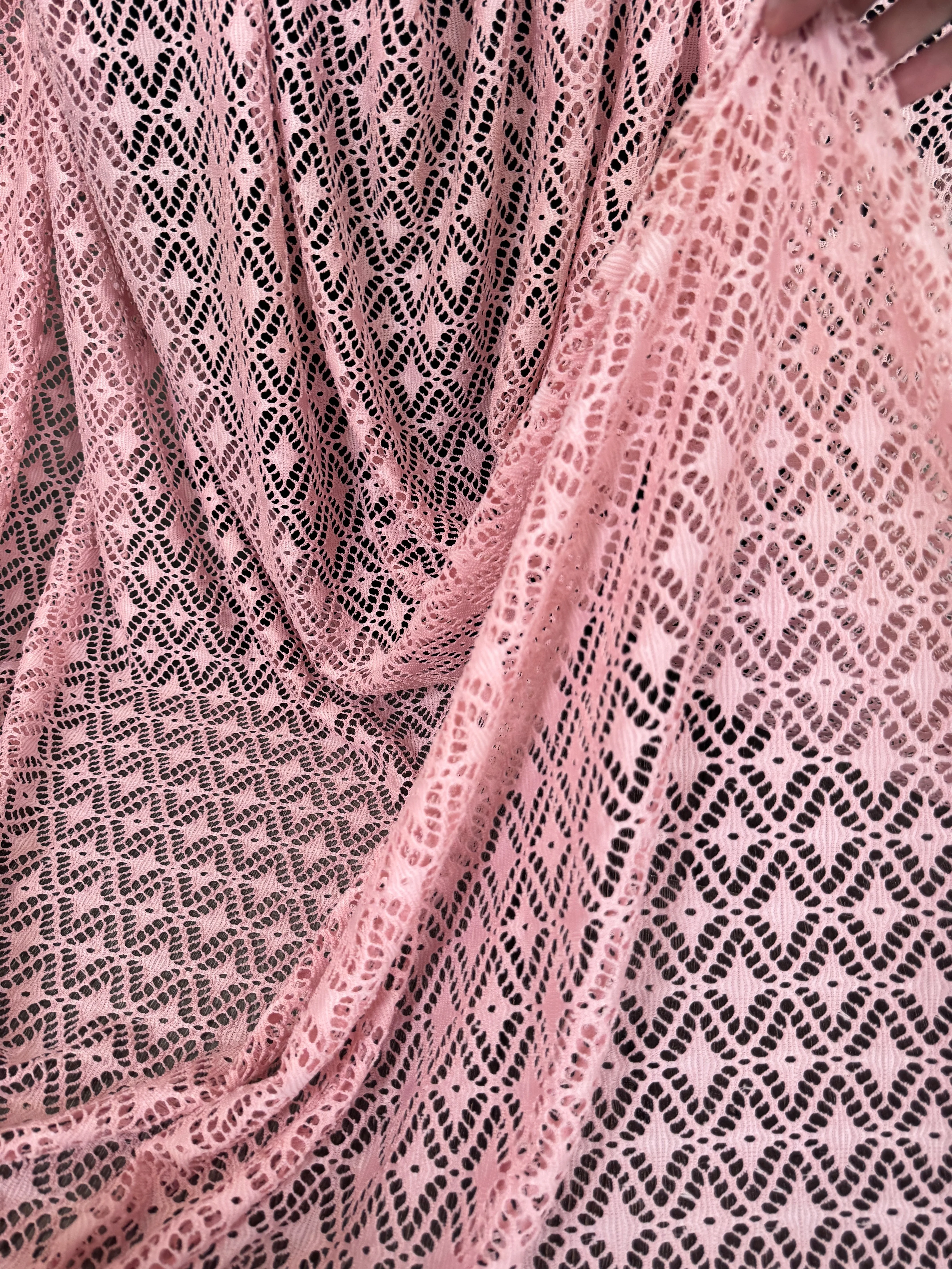 Blush Pink Crochet Hollow Out Knit - Image 4