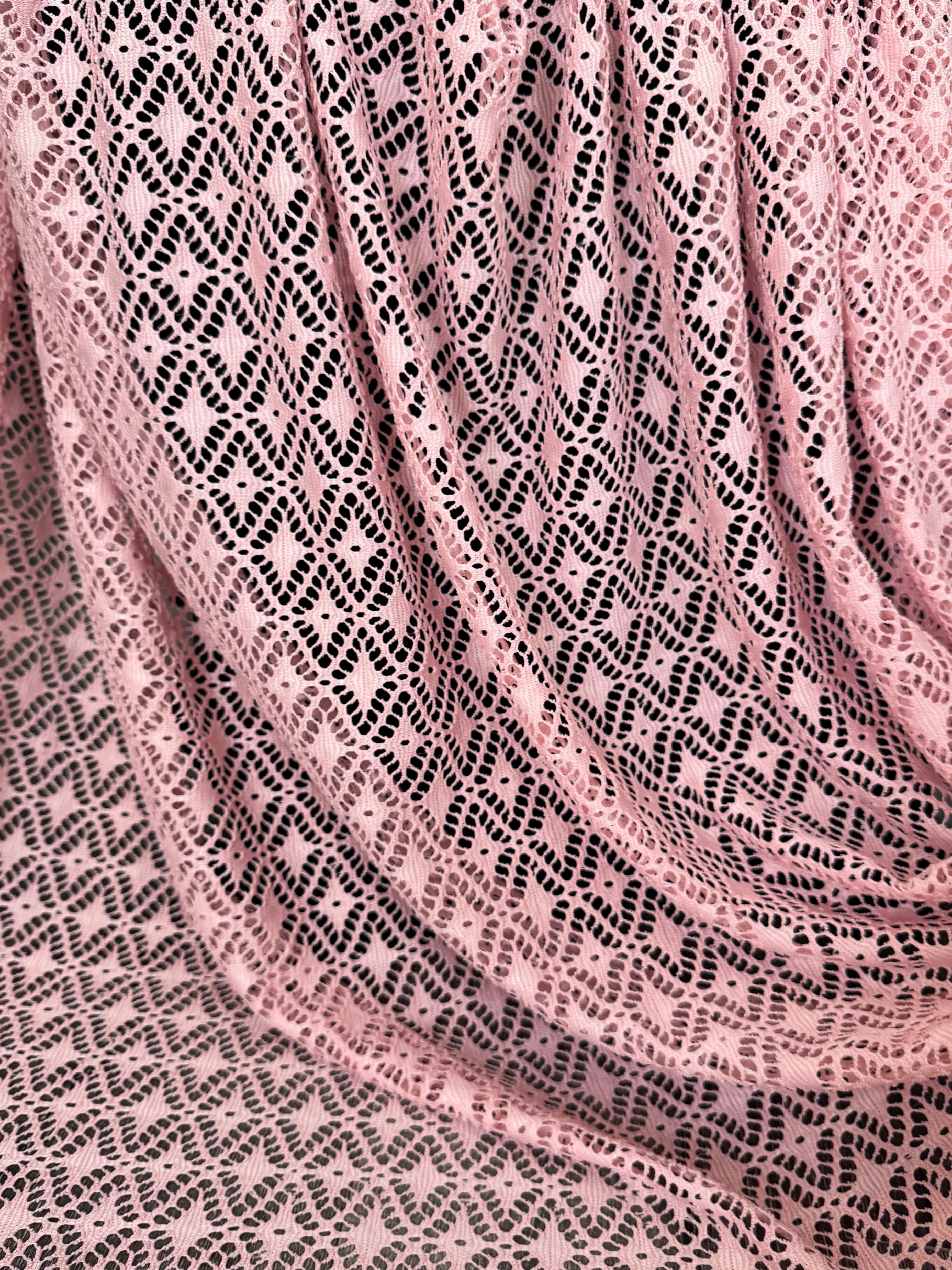 Blush Pink Crochet Hollow Out Knit - Image 6