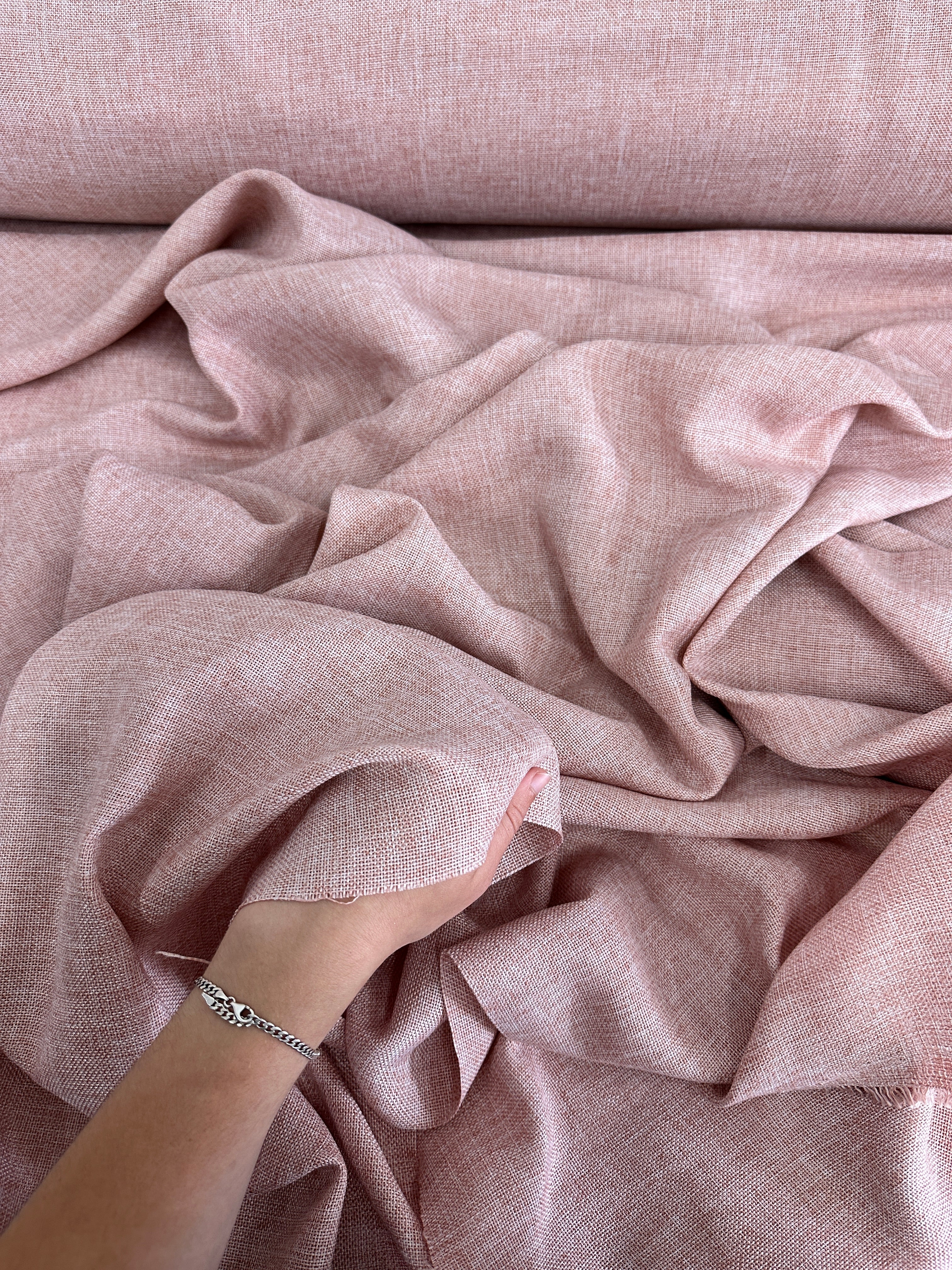 Blush Pink Faux Linen