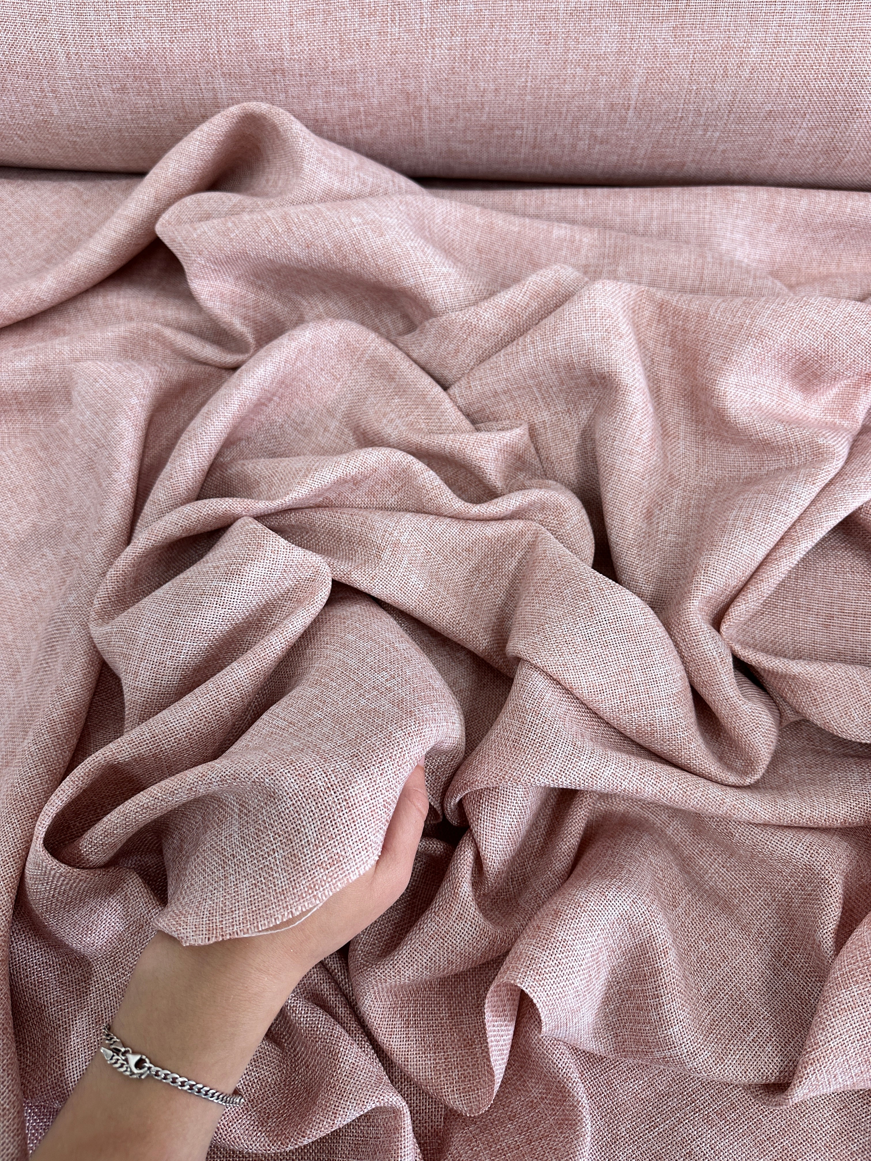 Blush Pink Faux Linen - Image 3