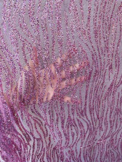 Baby Pink Glitter Wave Design Lace - Image 3