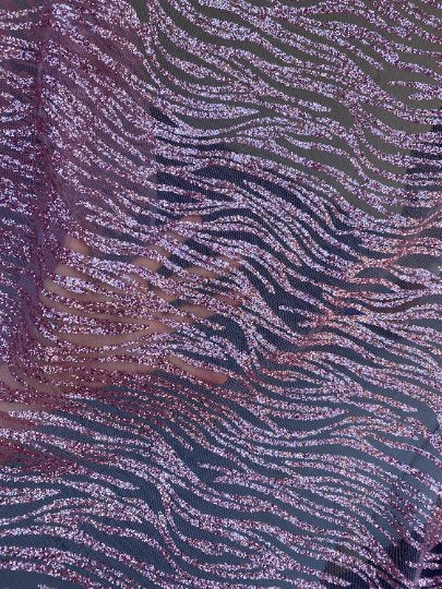 Baby Pink Glitter Wave Design Lace - Image 4