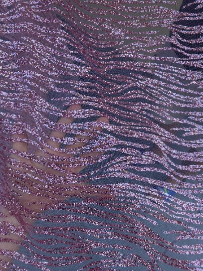 Baby Pink Glitter Wave Design Lace - Image 5
