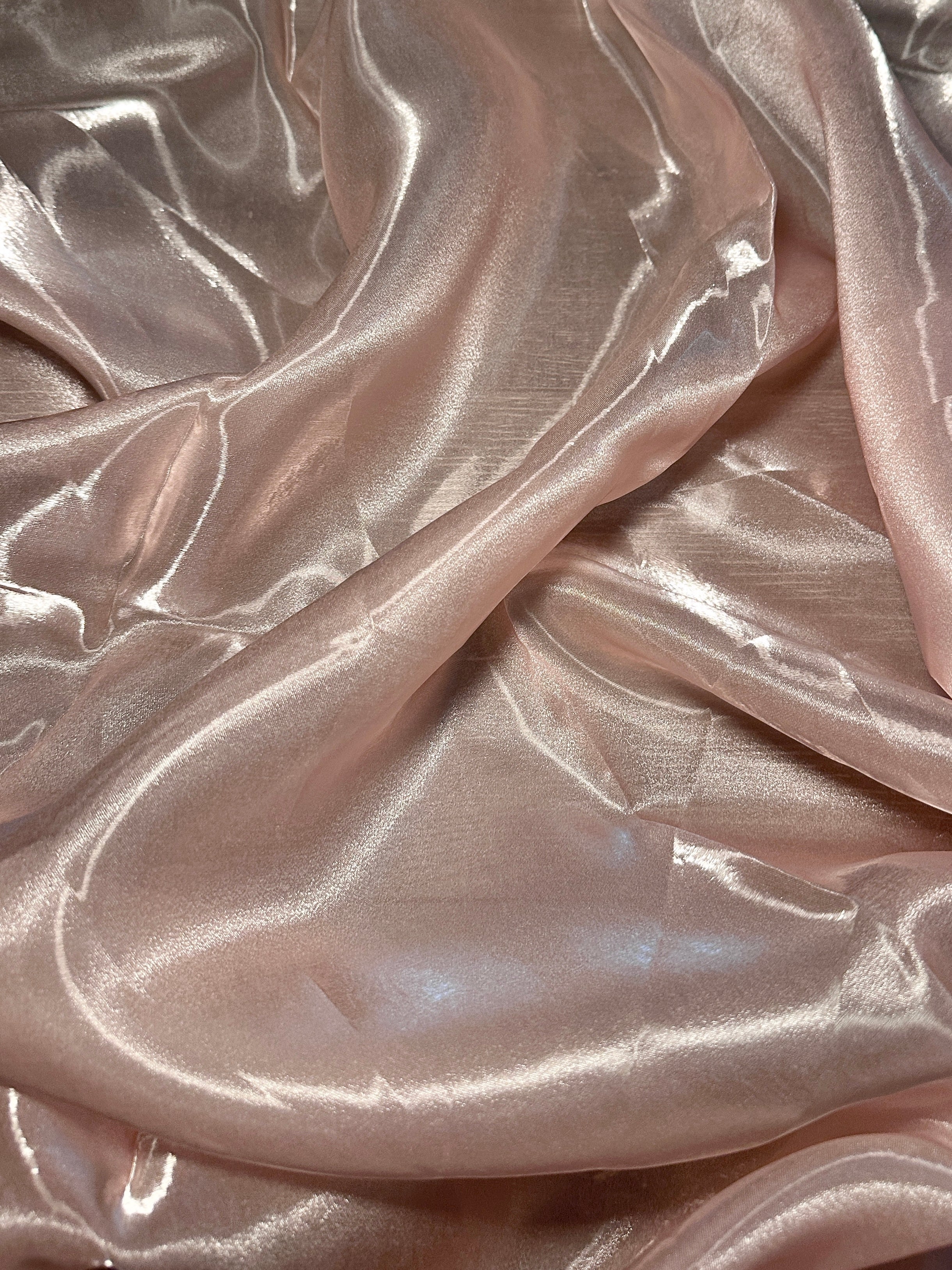 Blush Pink Liquid Shimmery Organza - Image 3