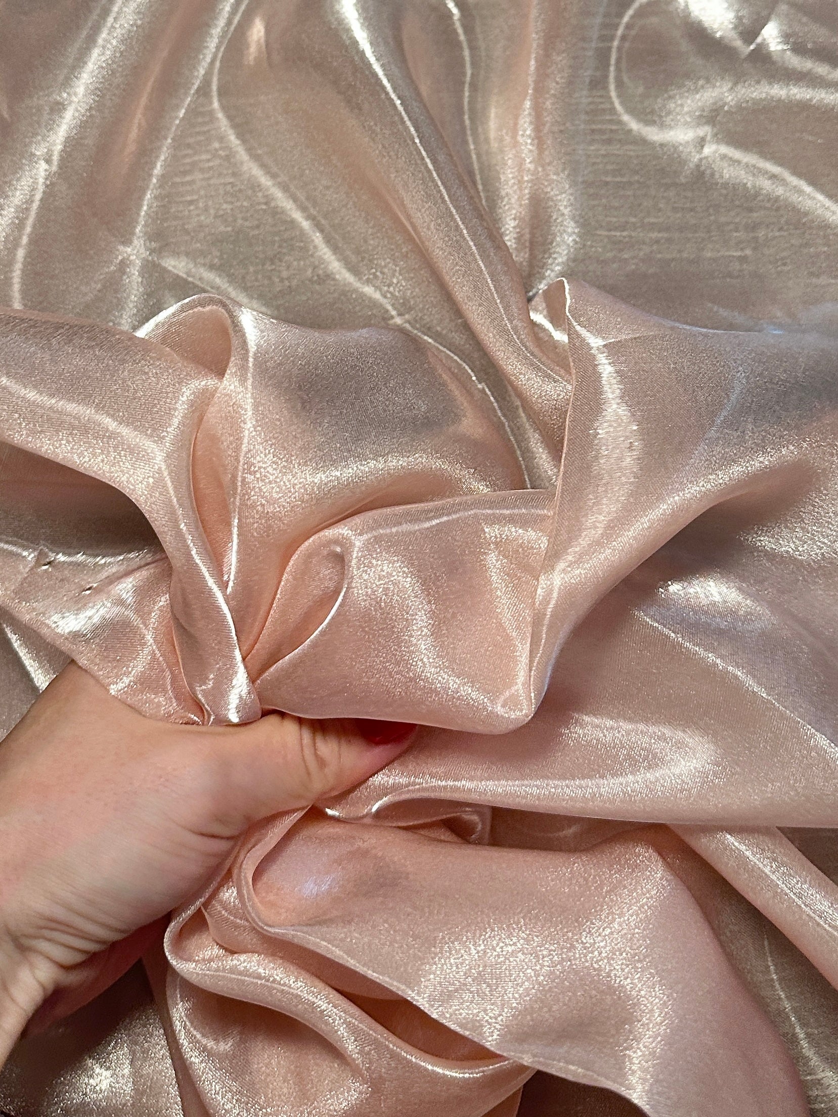 Blush Pink Liquid Shimmery Organza - Image 4