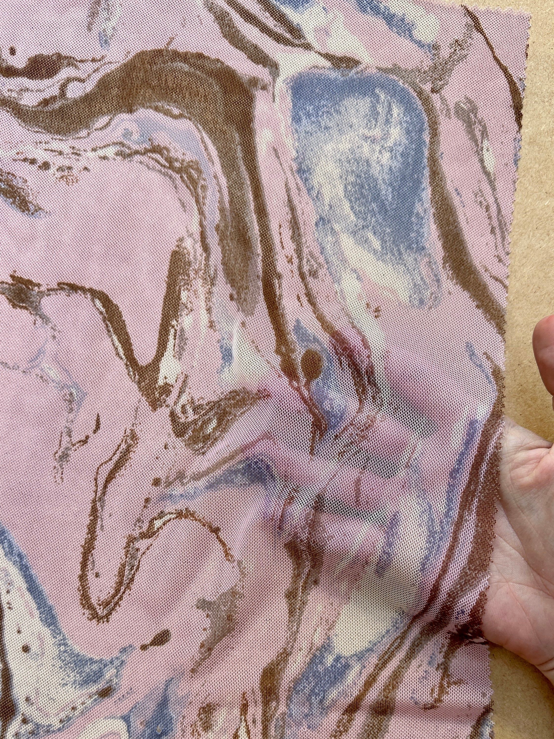 Blush Pink Marble Power Mesh - Image 3