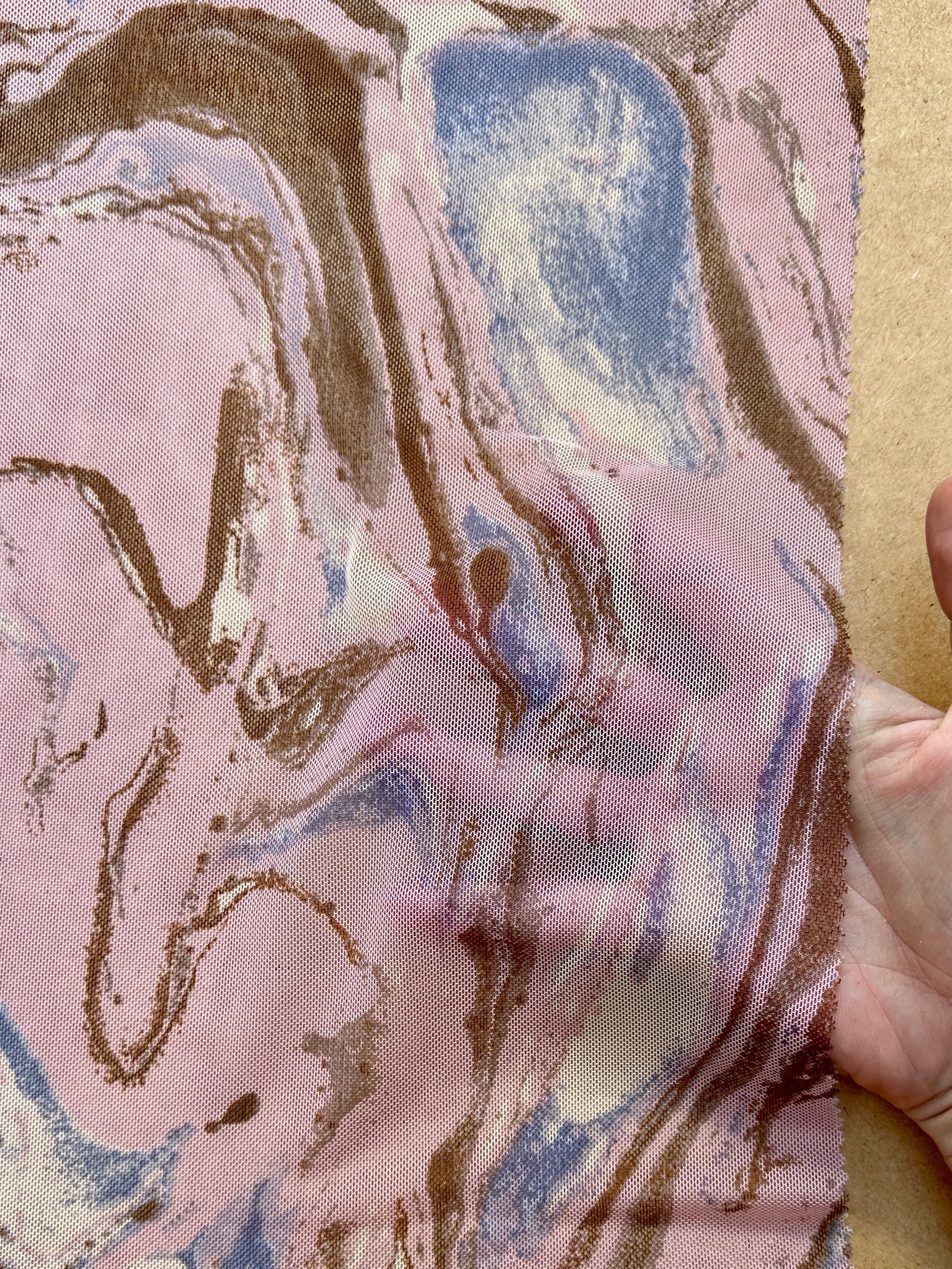 Blush Pink Marble Power Mesh - Image 4