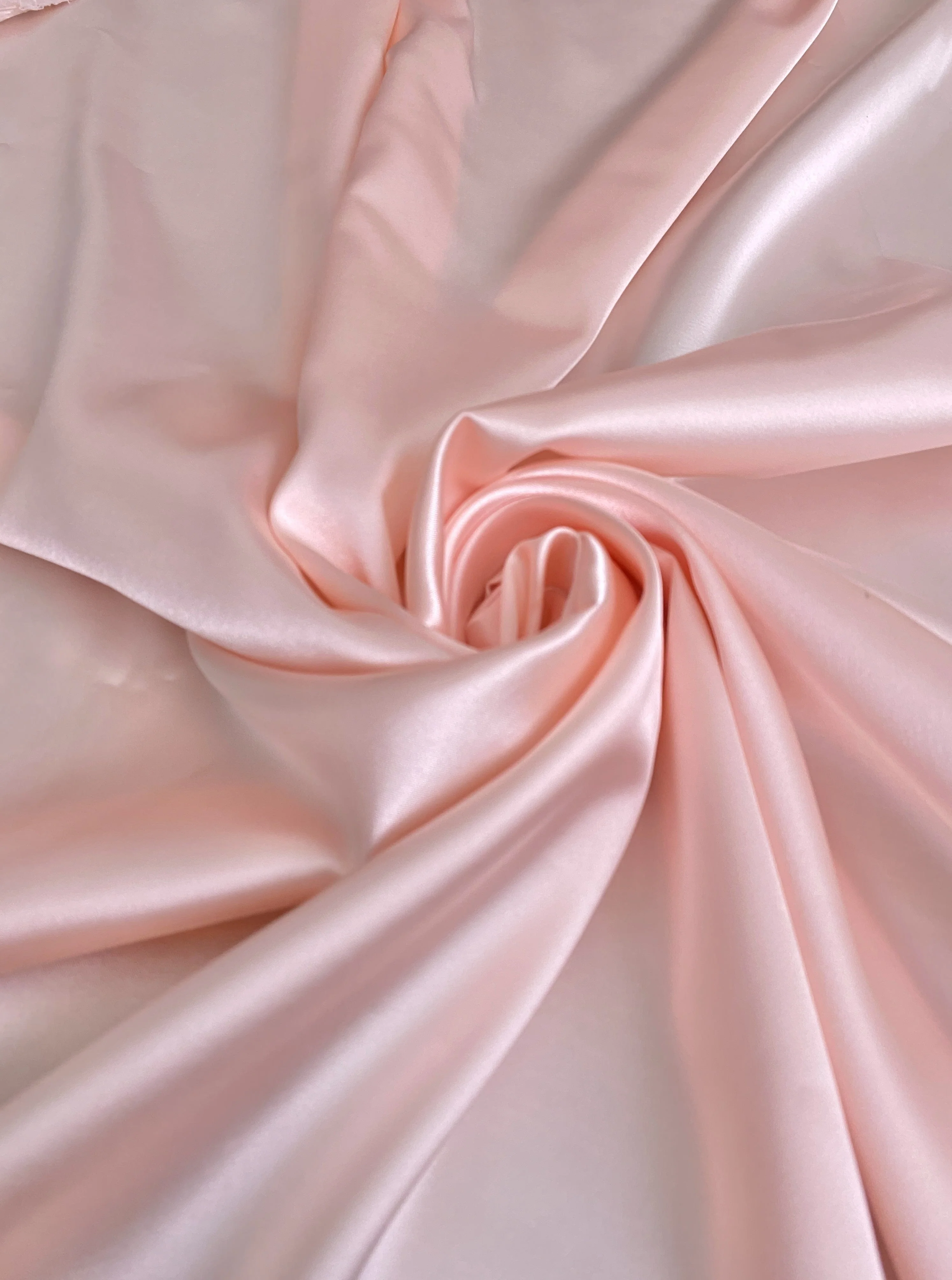 Blush Pink Silky Stretch Satin - Image 3