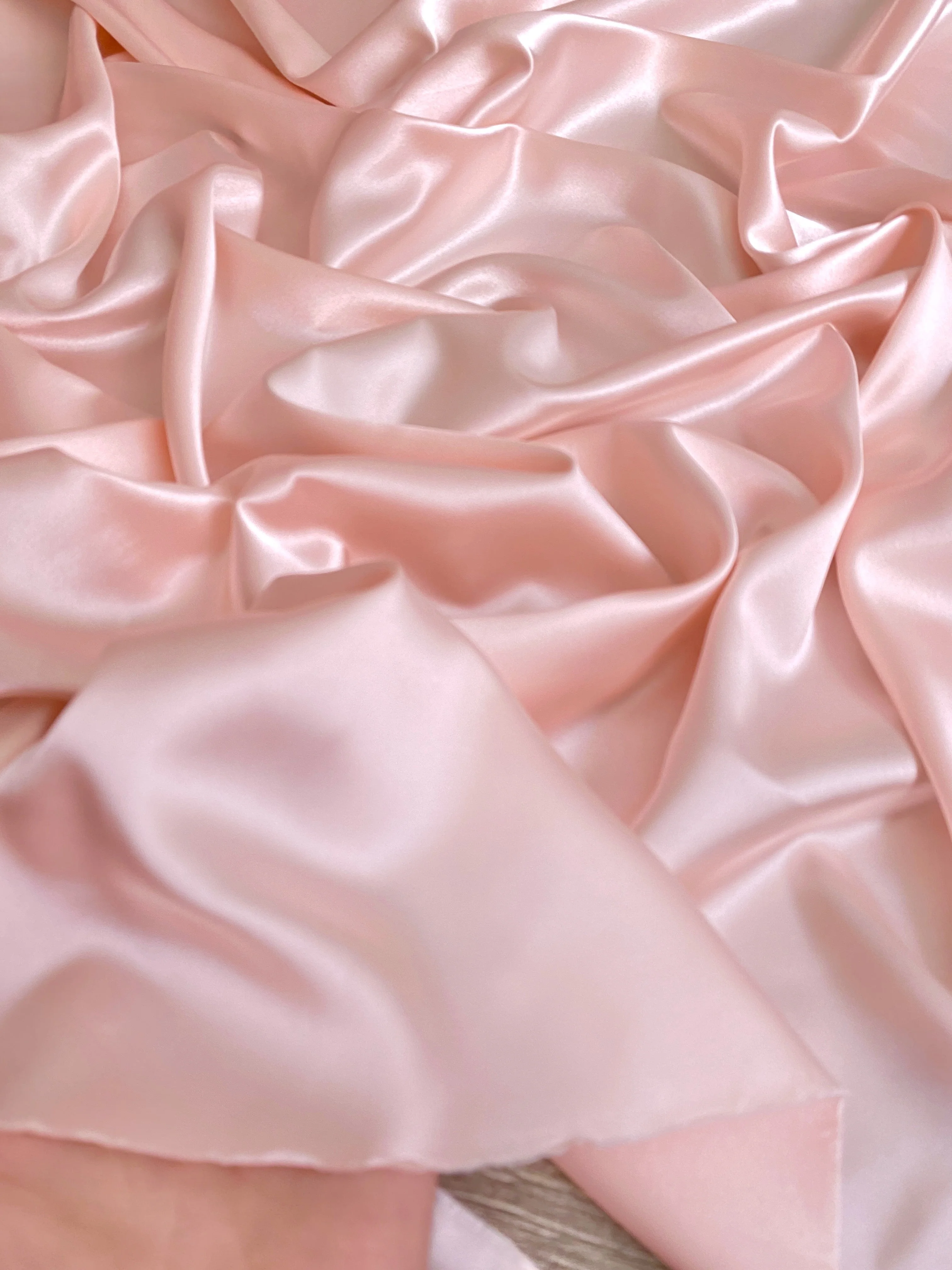 Blush Pink Silky Stretch Satin - Image 4