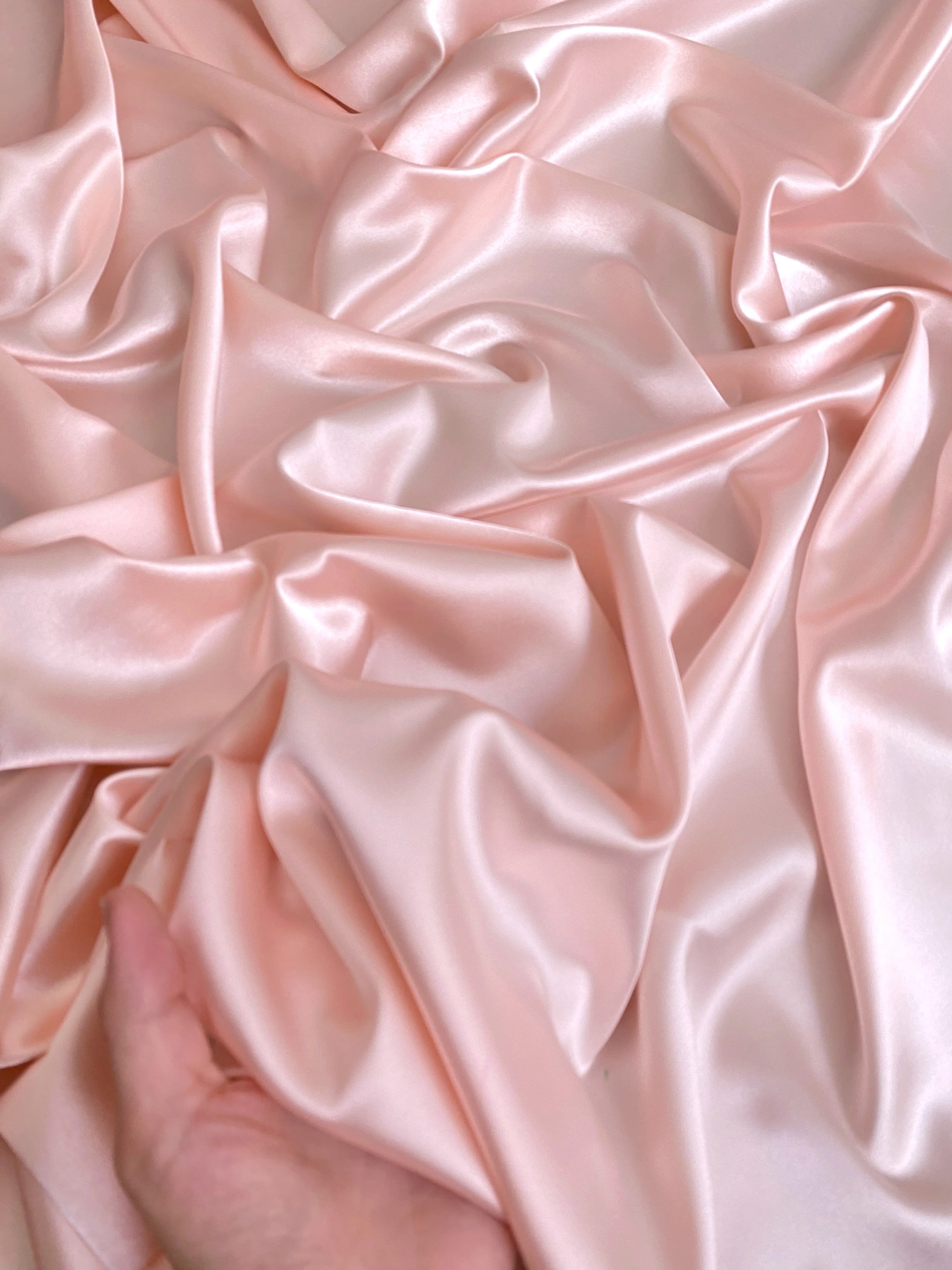 Blush Pink Silky Stretch Satin - Image 5