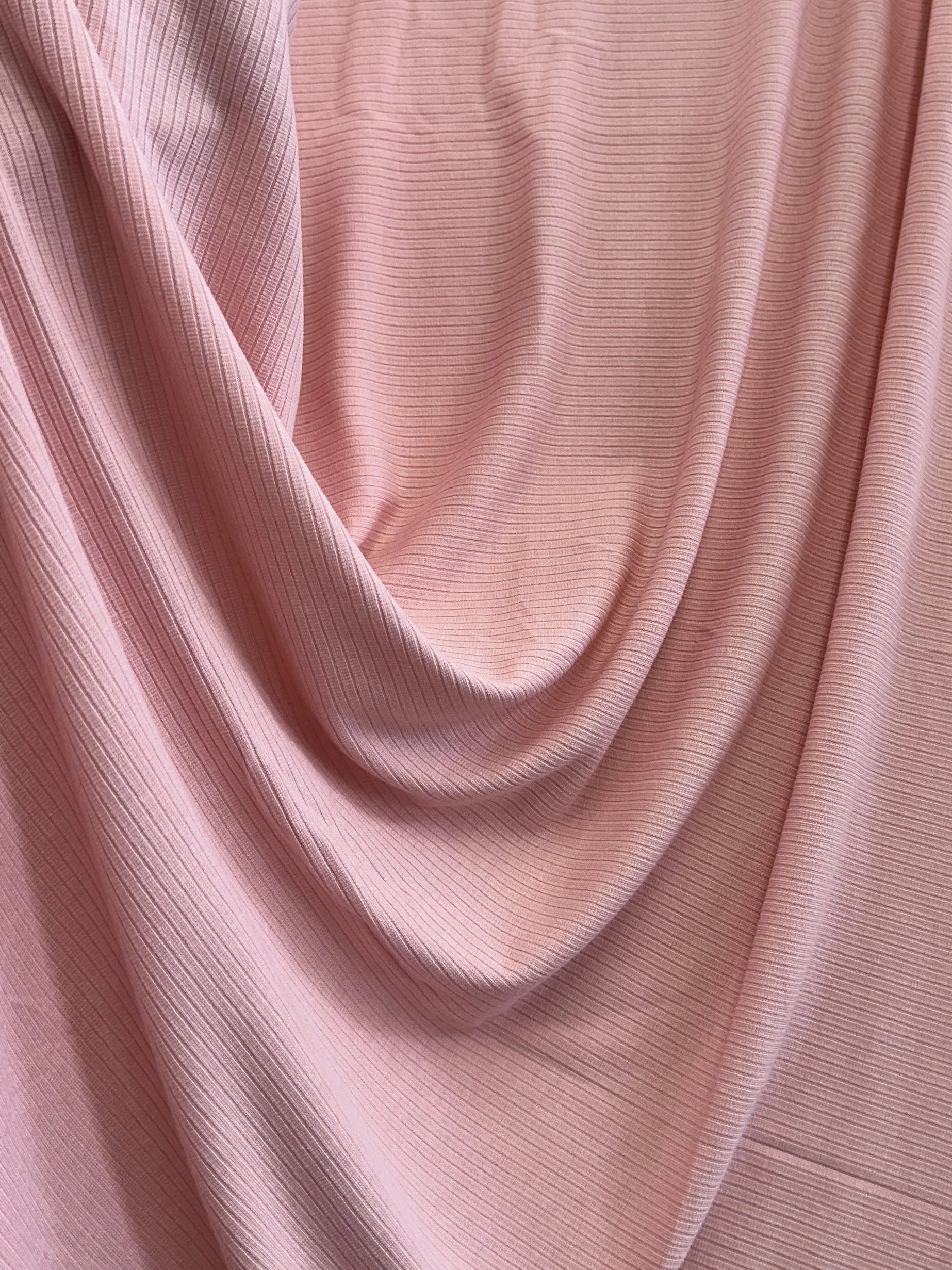 Blush Pink Solid Rib Knit - Image 10