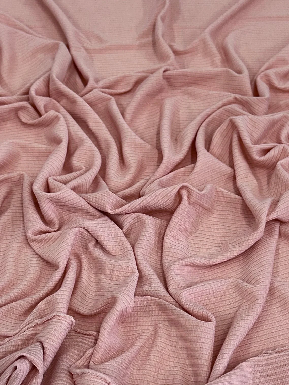 Blush Pink Solid Rib Knit - Image 3
