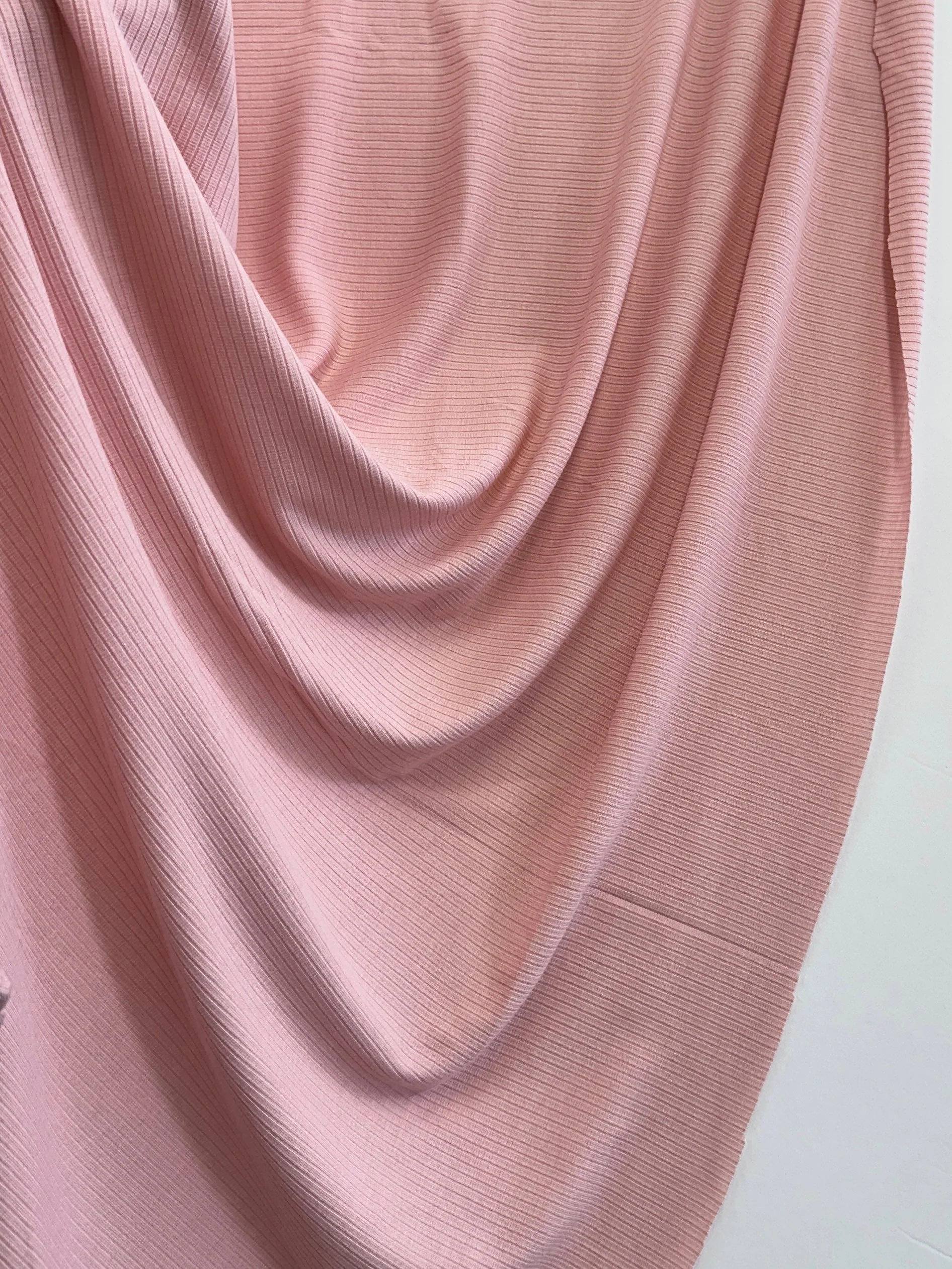 Blush Pink Solid Rib Knit - Image 4