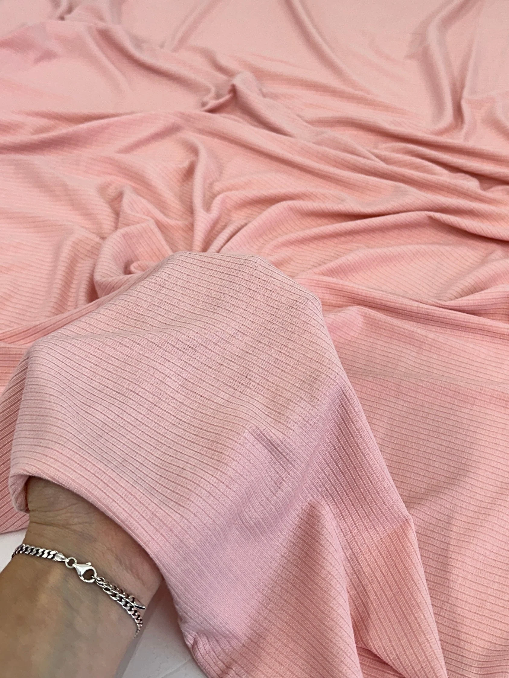 Blush Pink Solid Rib Knit - Image 5