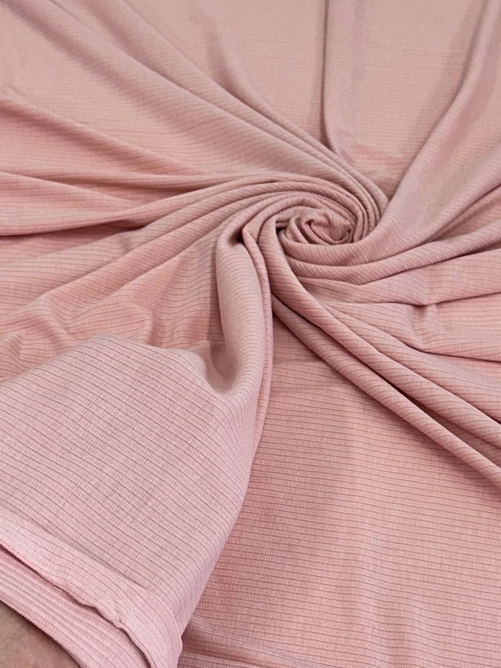 Blush Pink Solid Rib Knit - Image 8