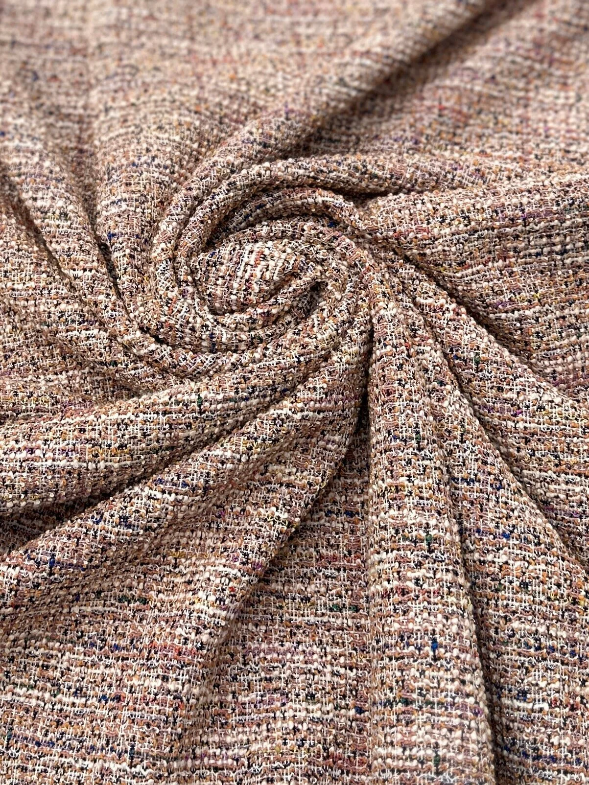 Blush Pink Stretch Chenille Tweed