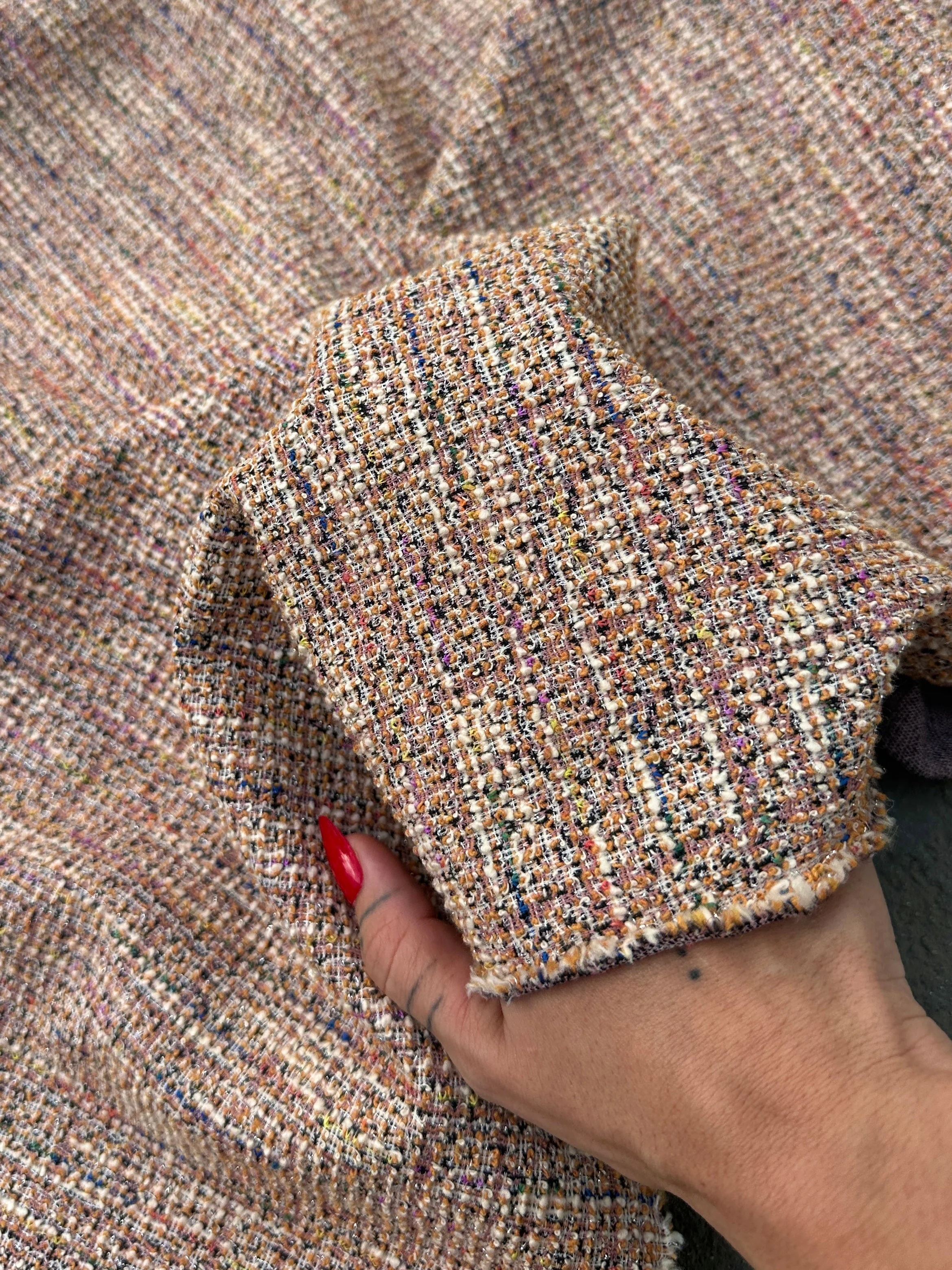 Blush Pink Stretch Chenille Tweed - Image 10