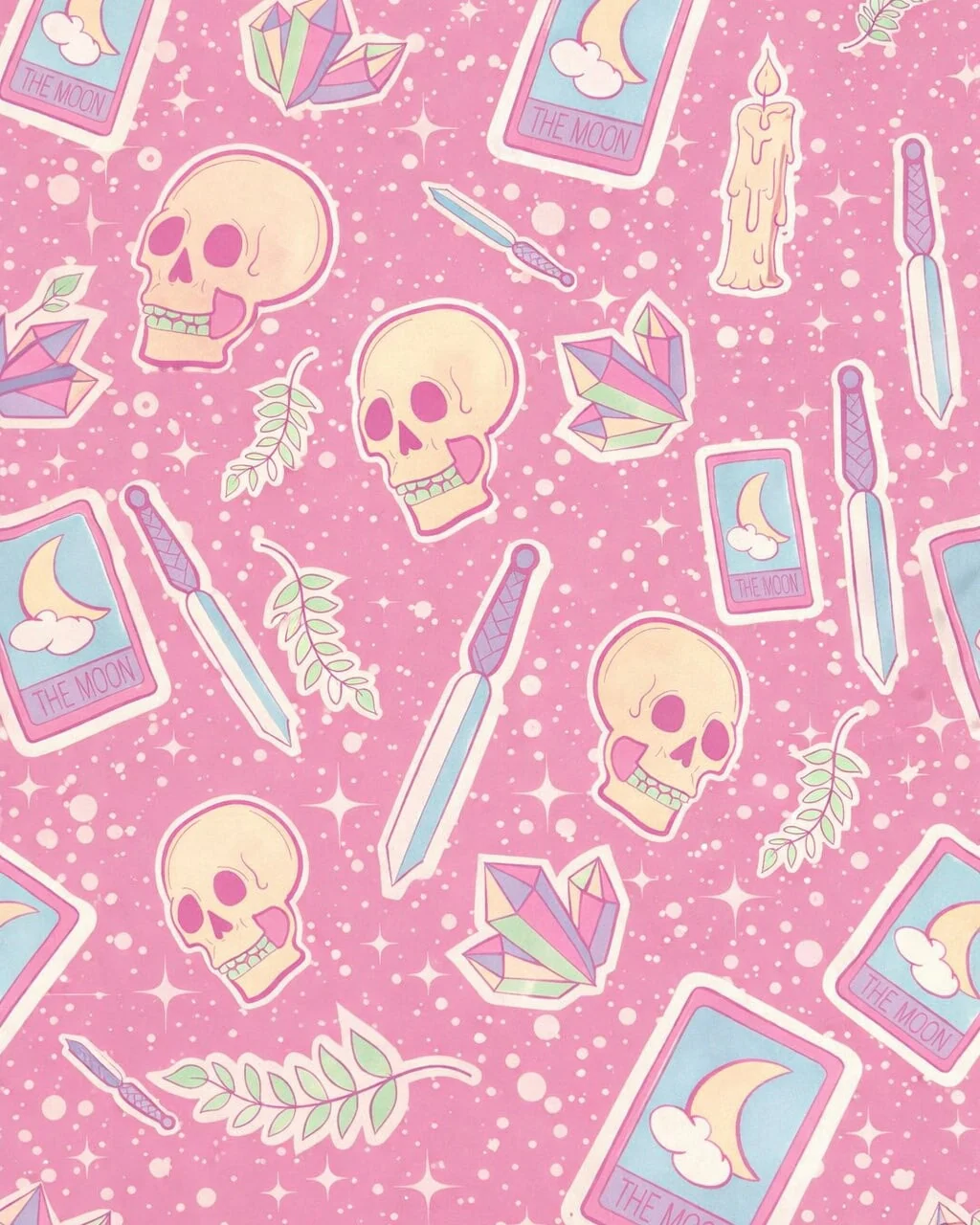 Blush Skull Tarot Print Nylon Spandex