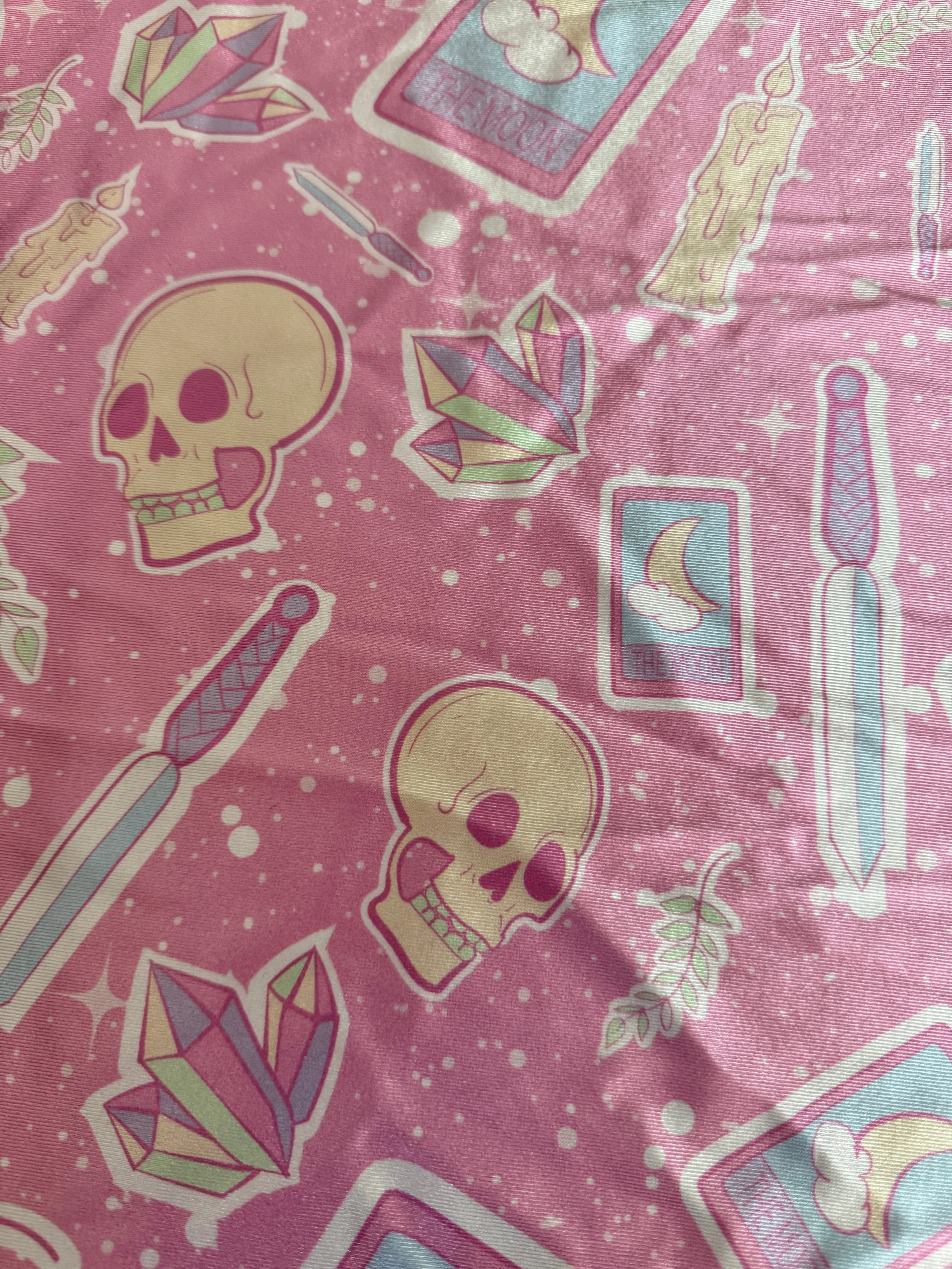 Blush Skull Tarot Print Nylon Spandex - Image 3