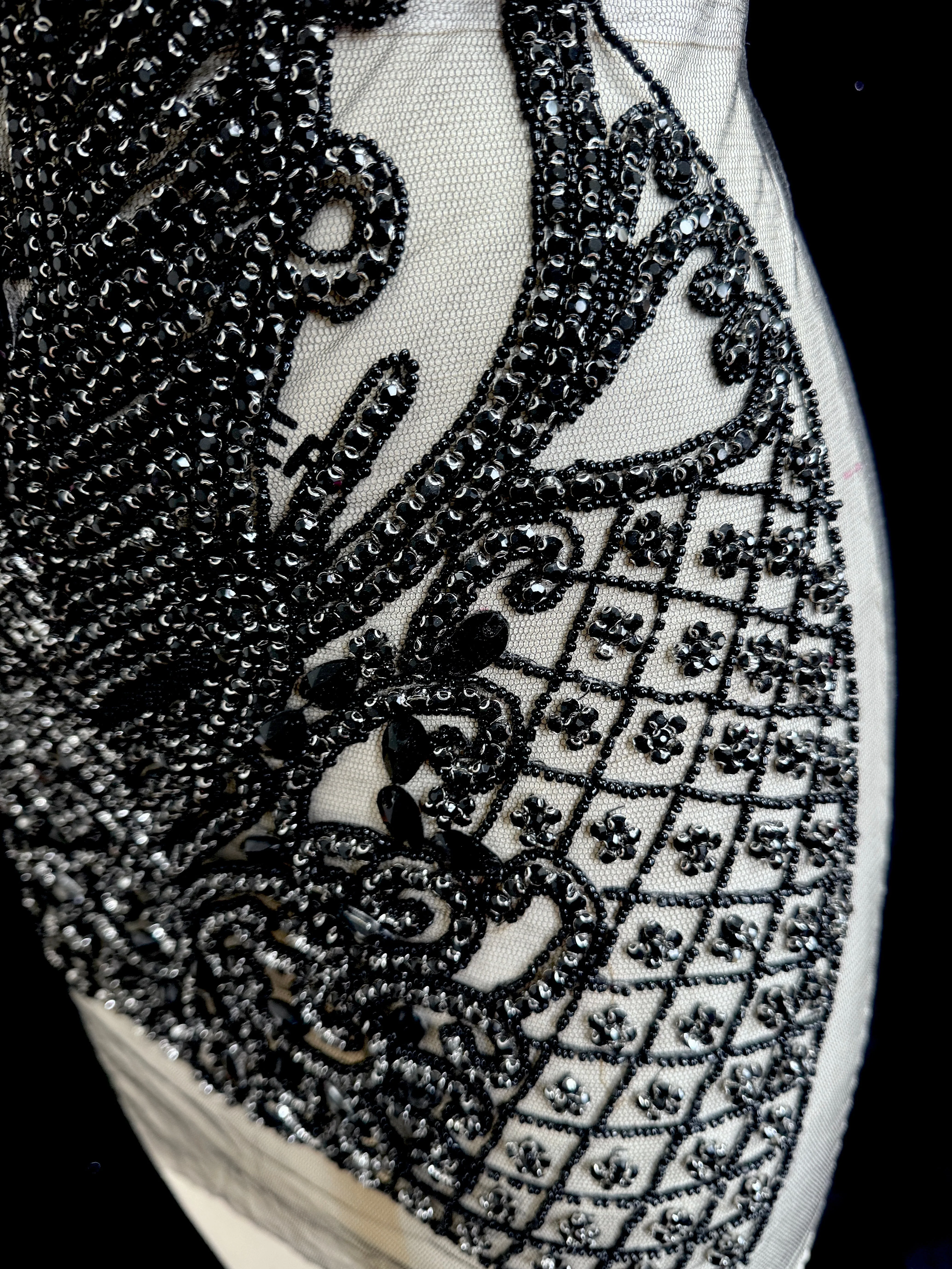 Brenda Black Rhinestone Bodice Applique - Image 5