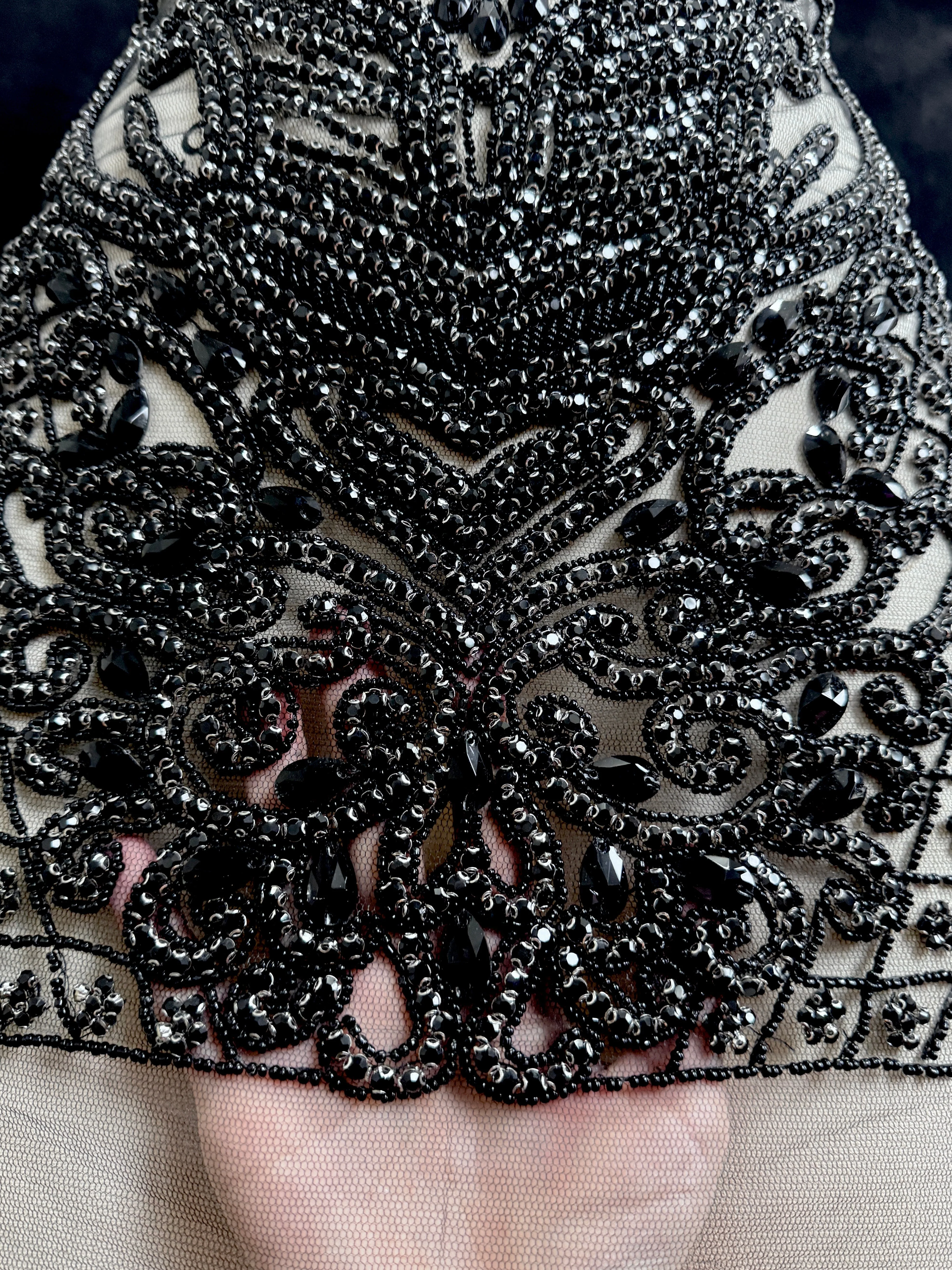 Brenda Black Rhinestone Bodice Applique - Image 6