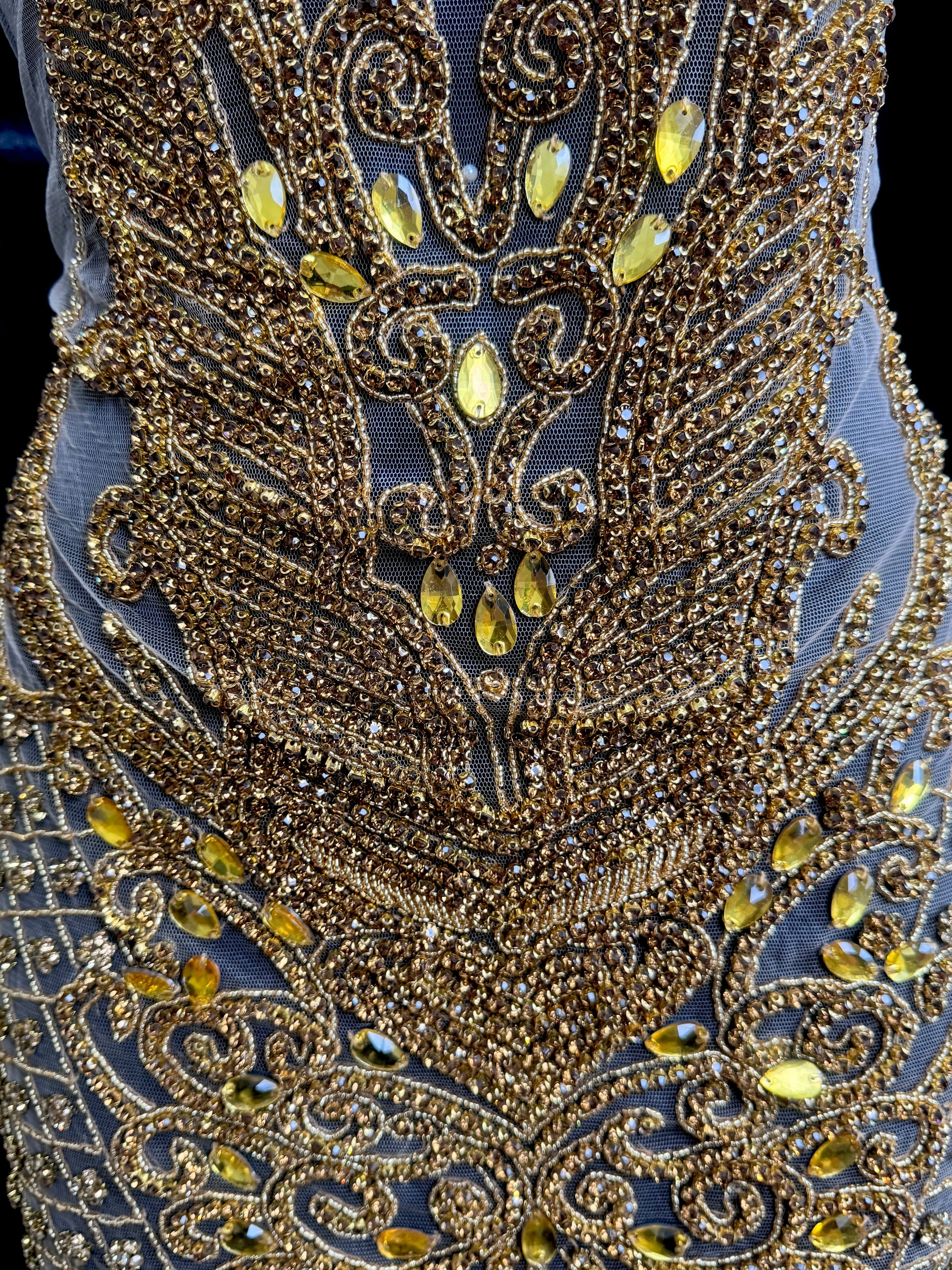 Brenda Gold Rhinestone Bodice Applique - Image 7