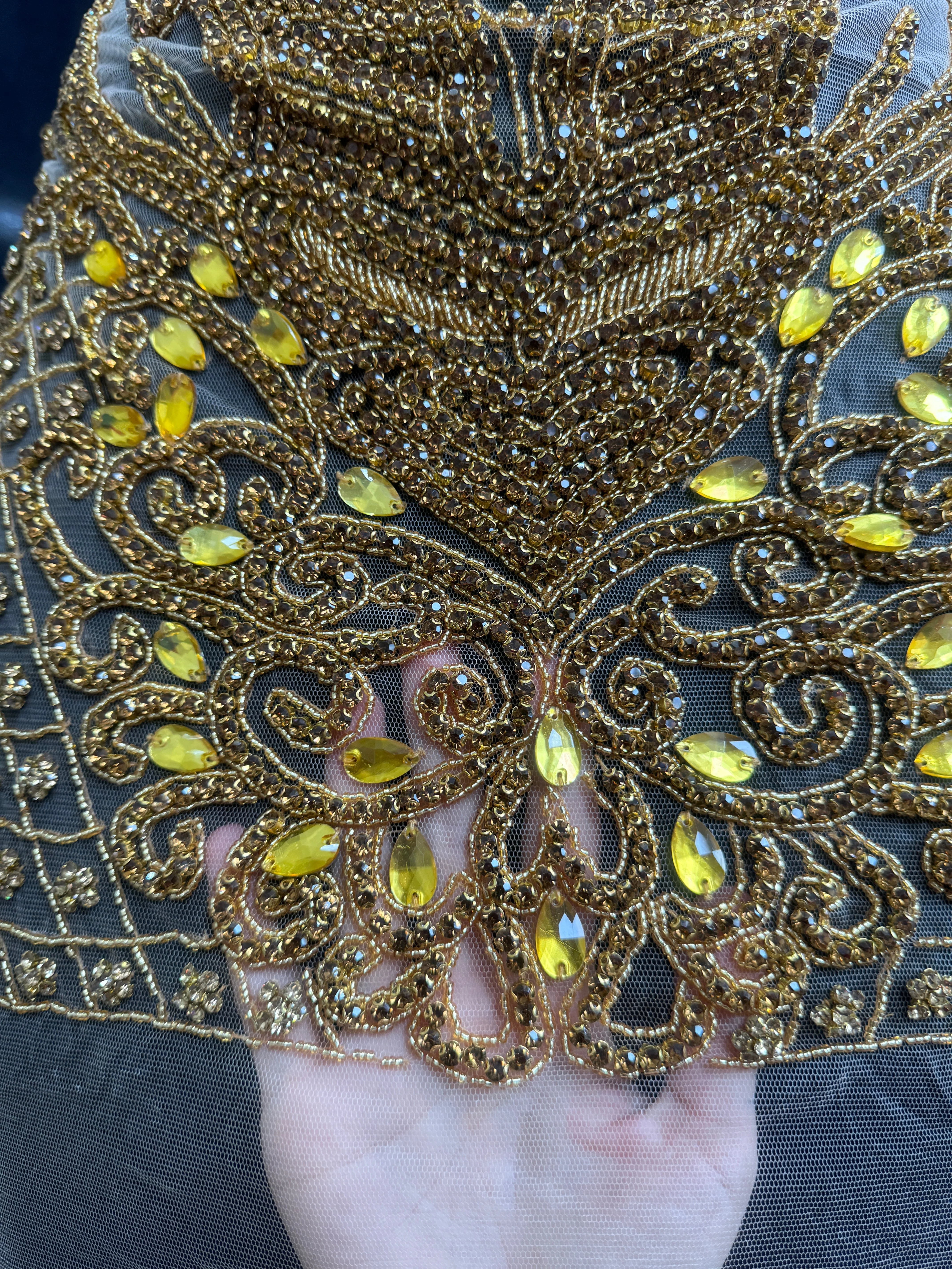 Brenda Gold Rhinestone Bodice Applique - Image 9