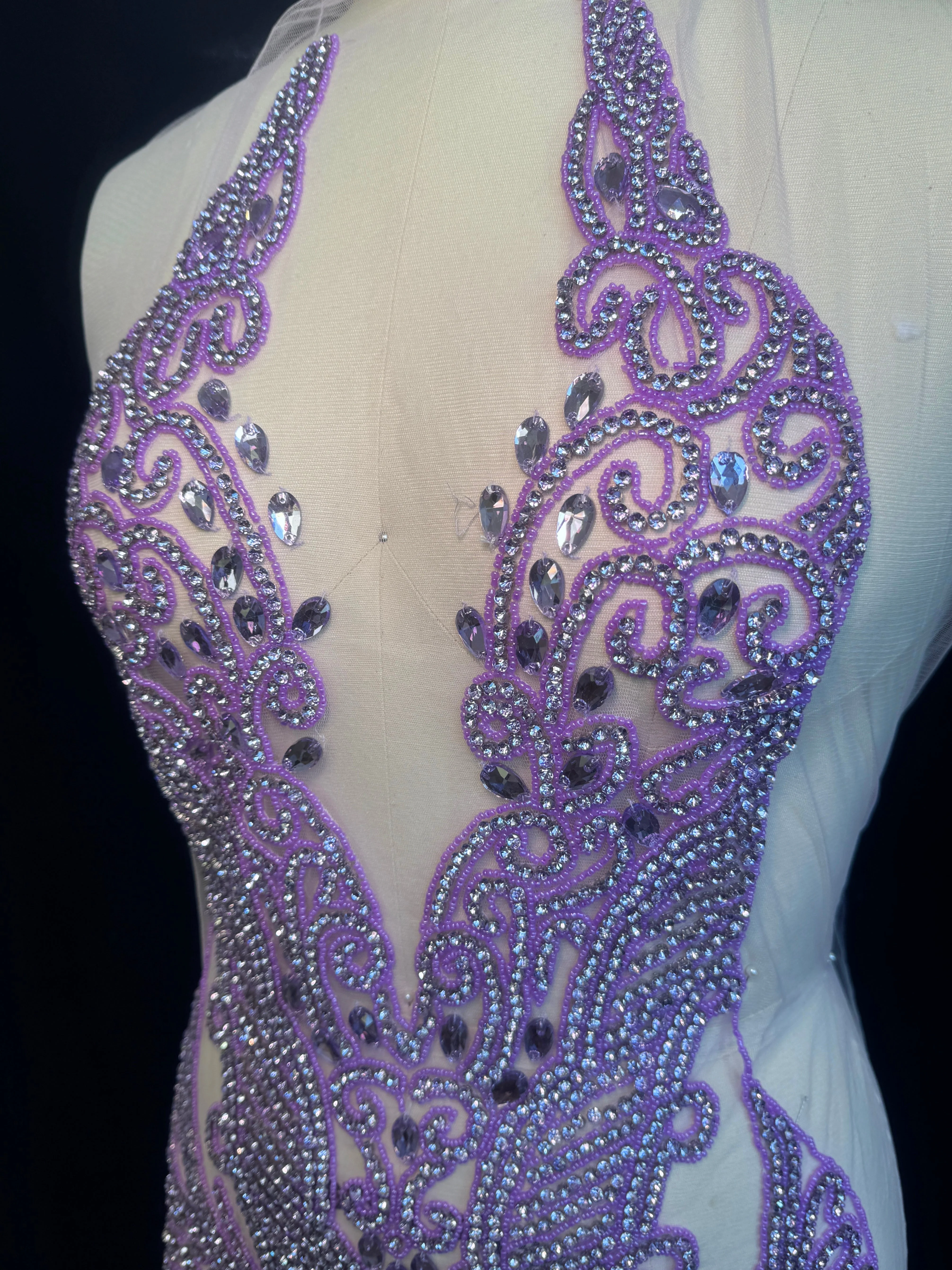 Brenda Lavender Rhinestones Bodice Applique - Image 4