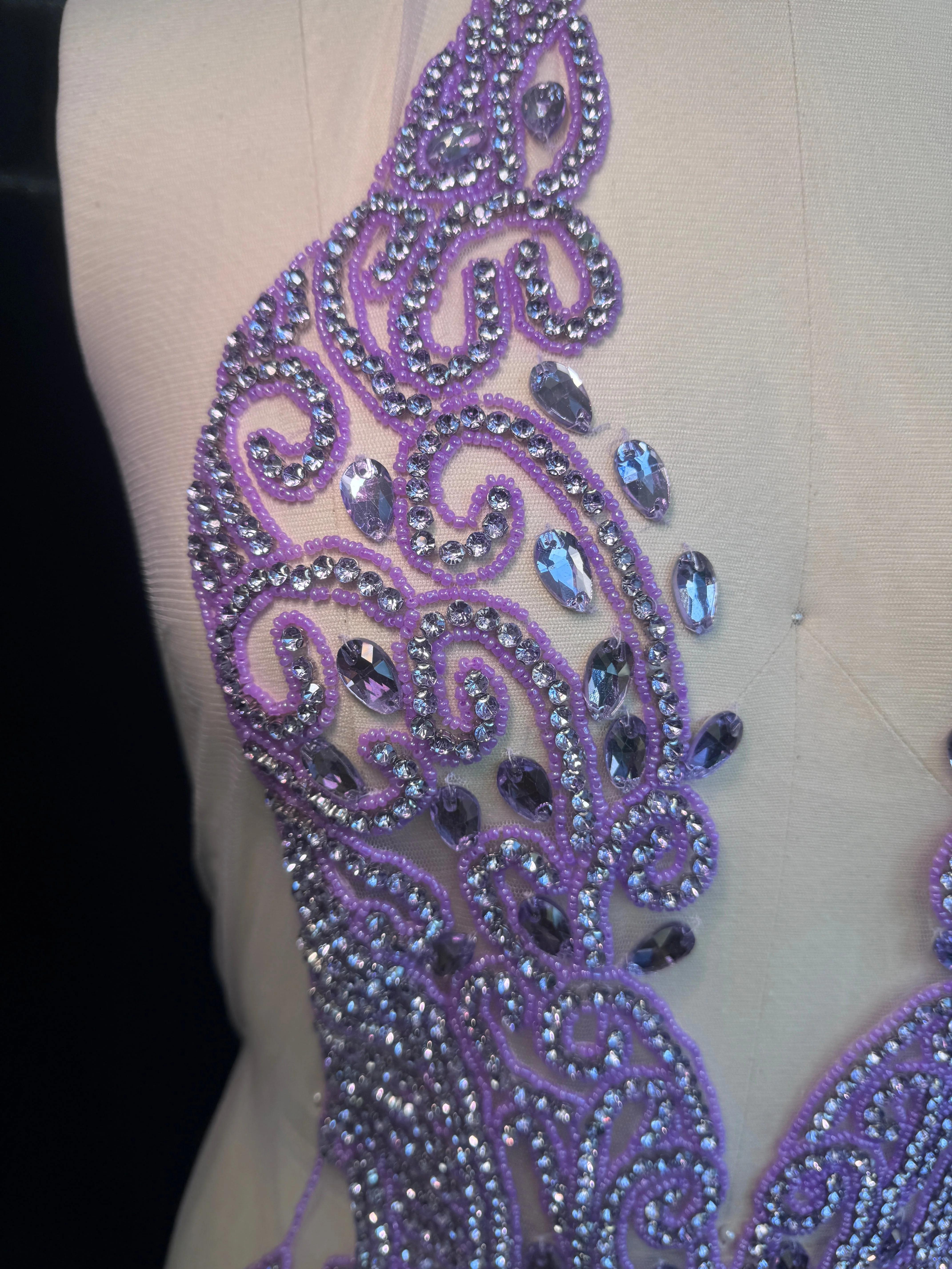 Brenda Lavender Rhinestones Bodice Applique - Image 5