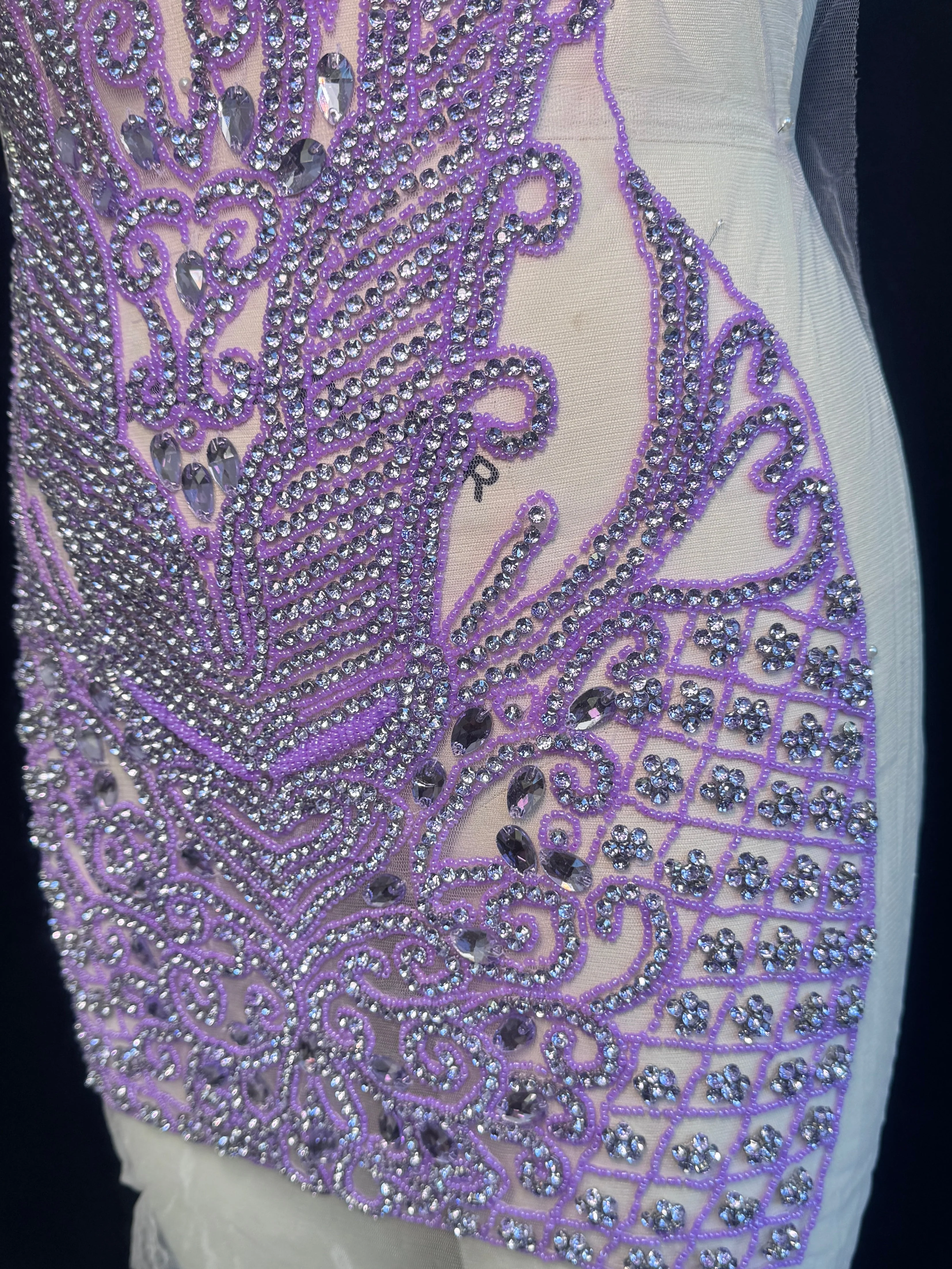 Brenda Lavender Rhinestones Bodice Applique - Image 6