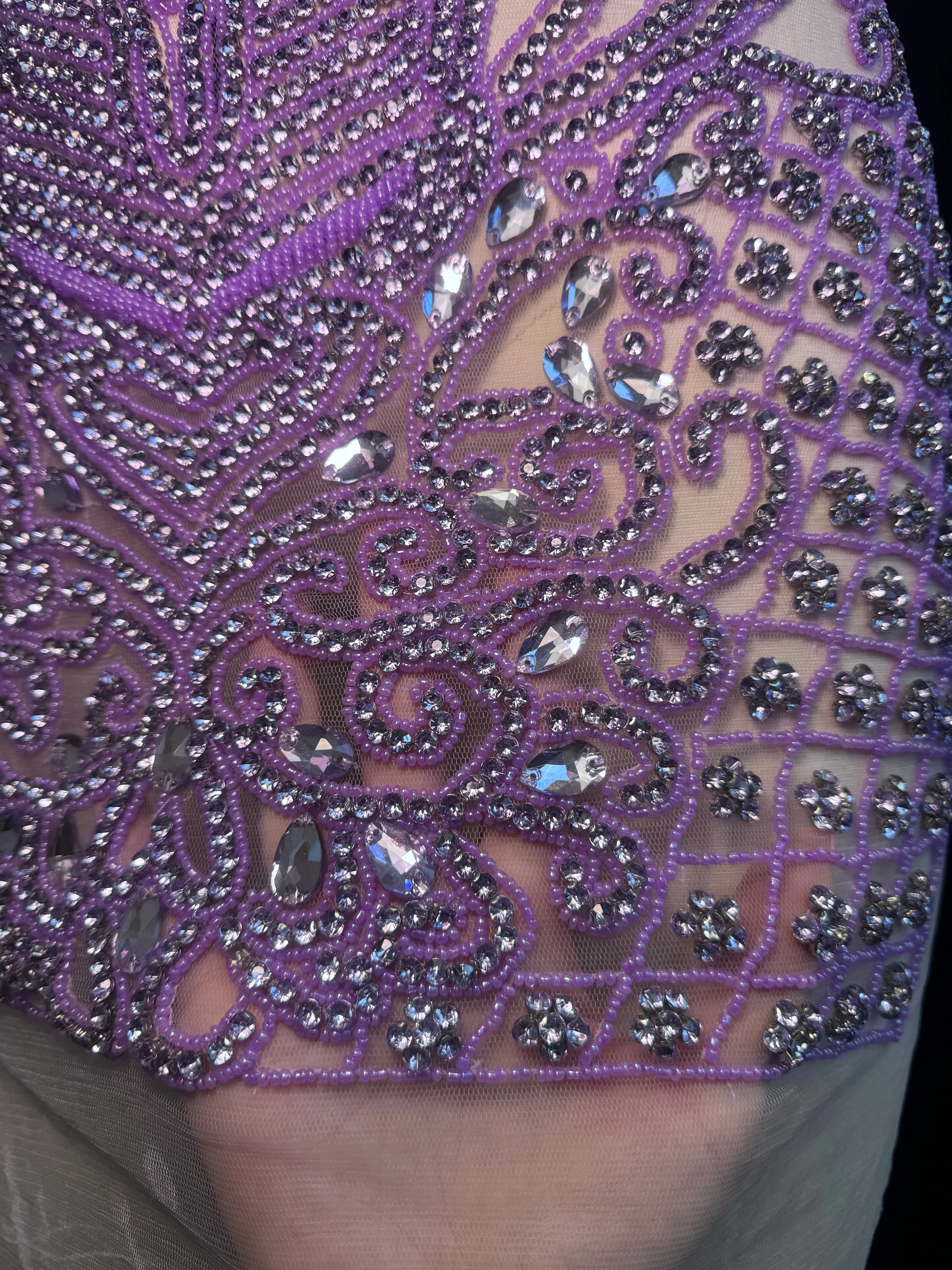 Brenda Lavender Rhinestones Bodice Applique - Image 7