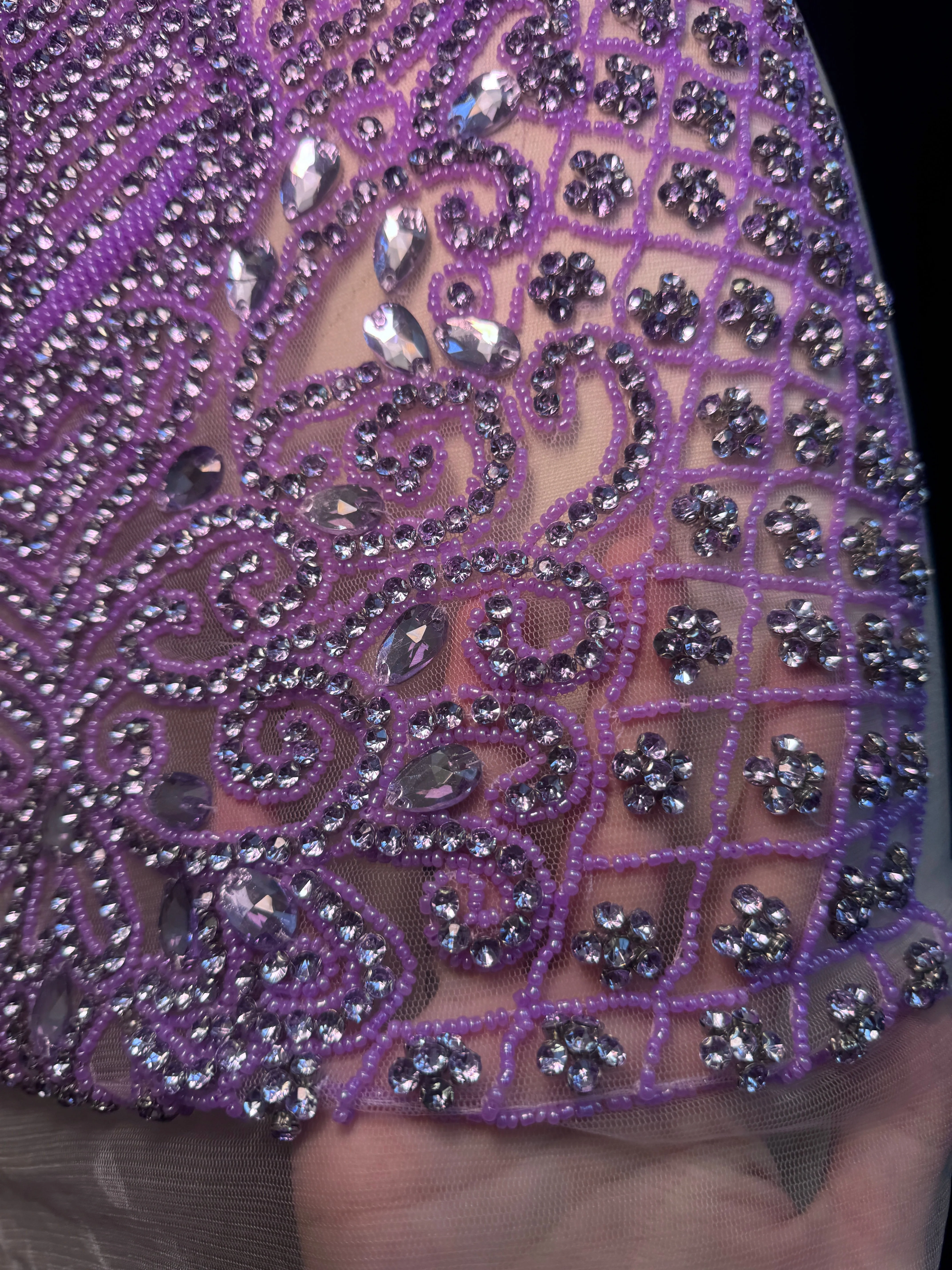 Brenda Lavender Rhinestones Bodice Applique - Image 8