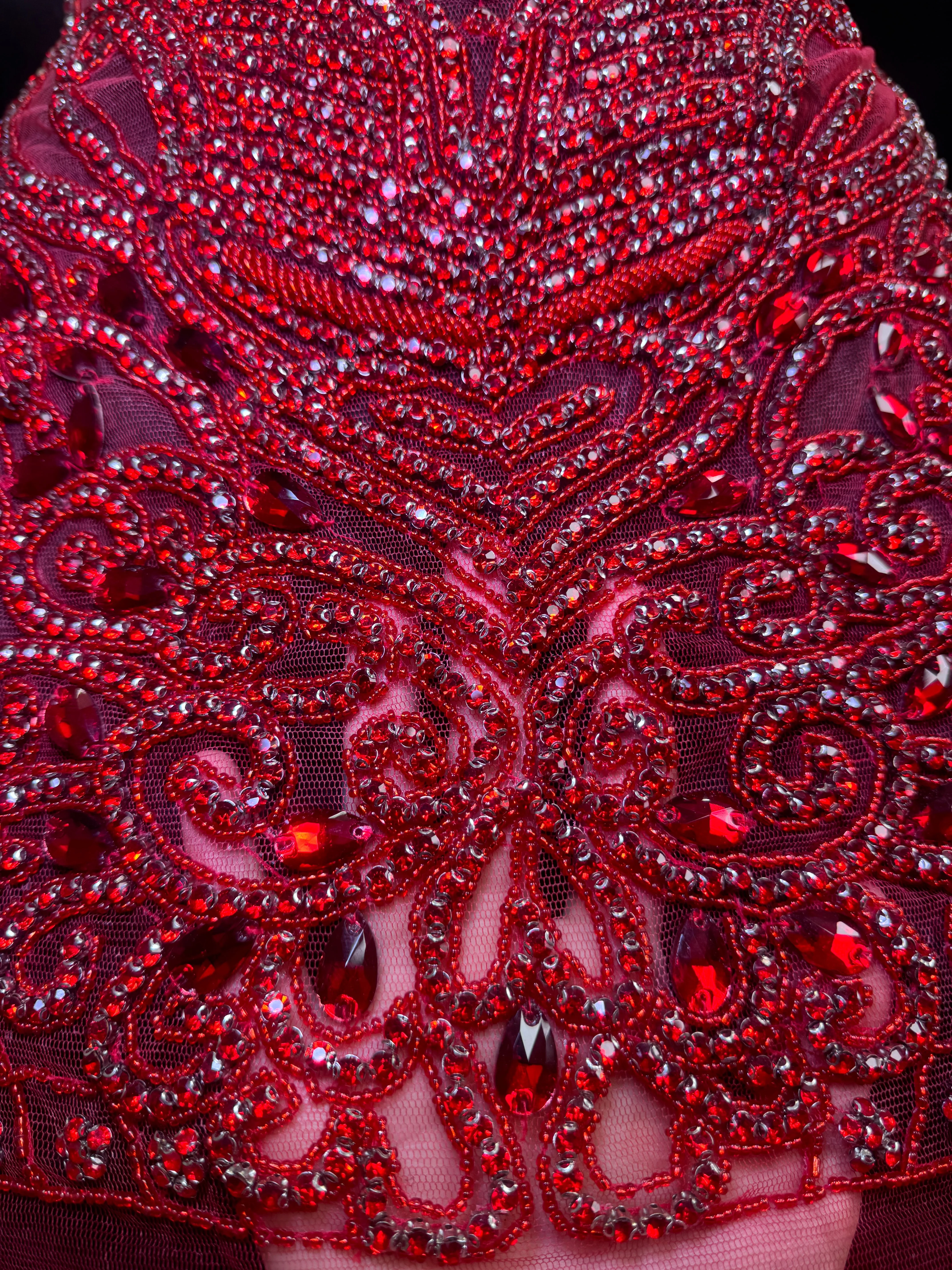 Brenda Red Rhinestone Bodice Applique - Image 10