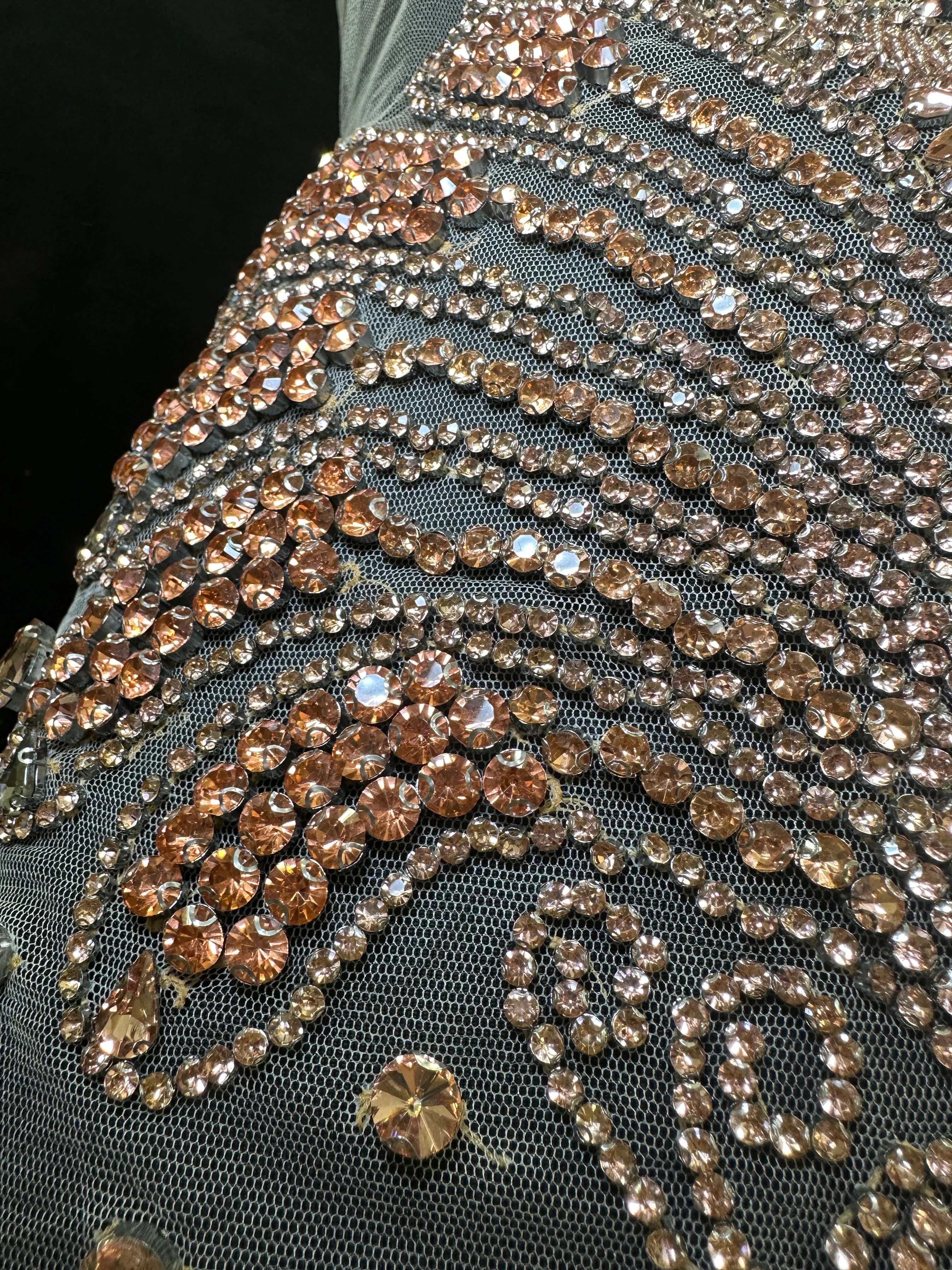 Carla Blush Pink Rhinestones Bodice Applique - Image 7