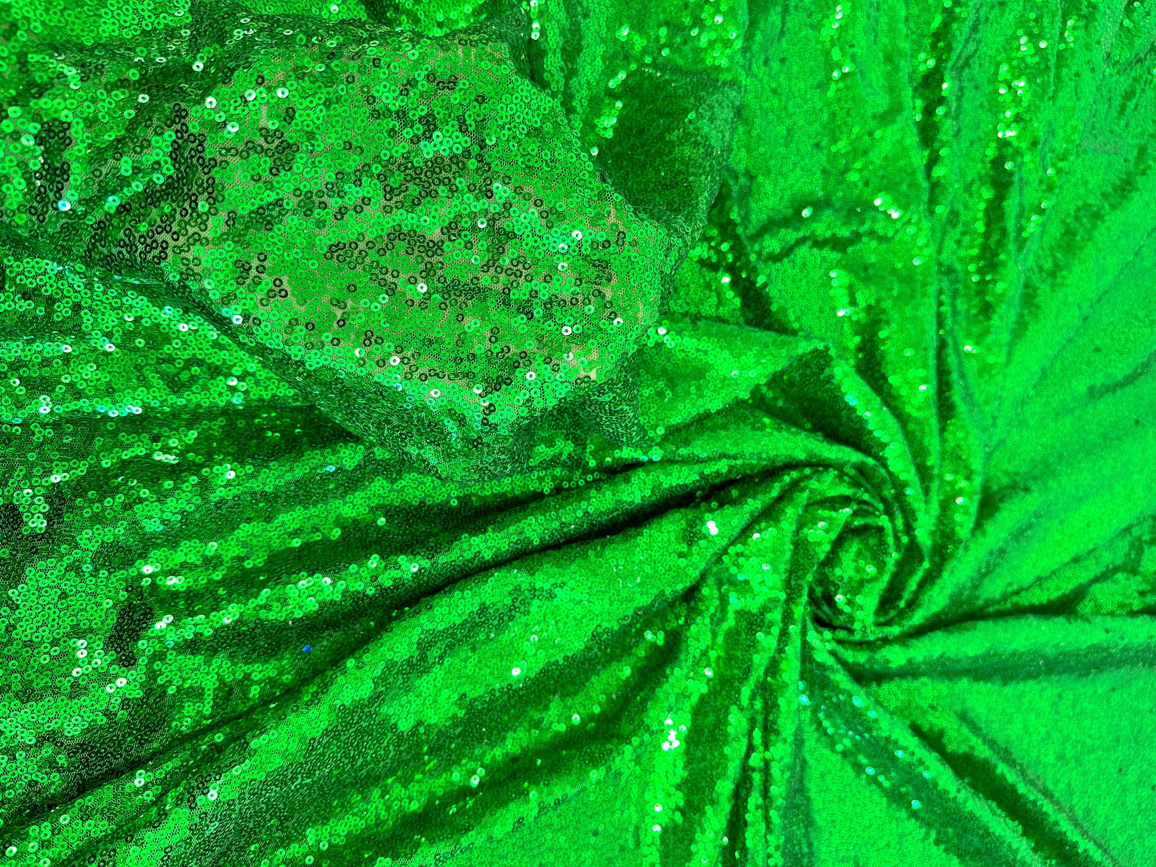 Bright Green Sequin on Mesh - Image 10