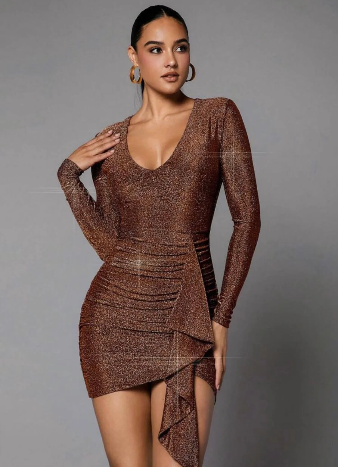Bronze Copper Spandex Lurex Knit - Image 7